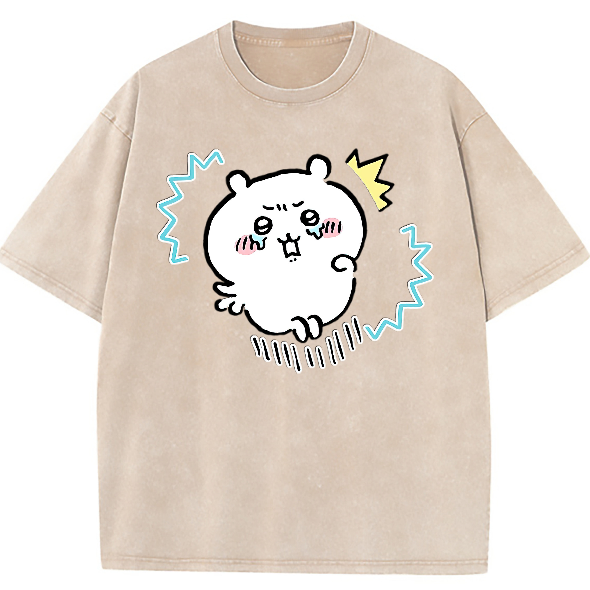 （画像用） ちいかわ ちいかわ Chii-kawa chiikawa 綿100% ヴィンテージ風 半袖Tシャツ（フロントプリント）