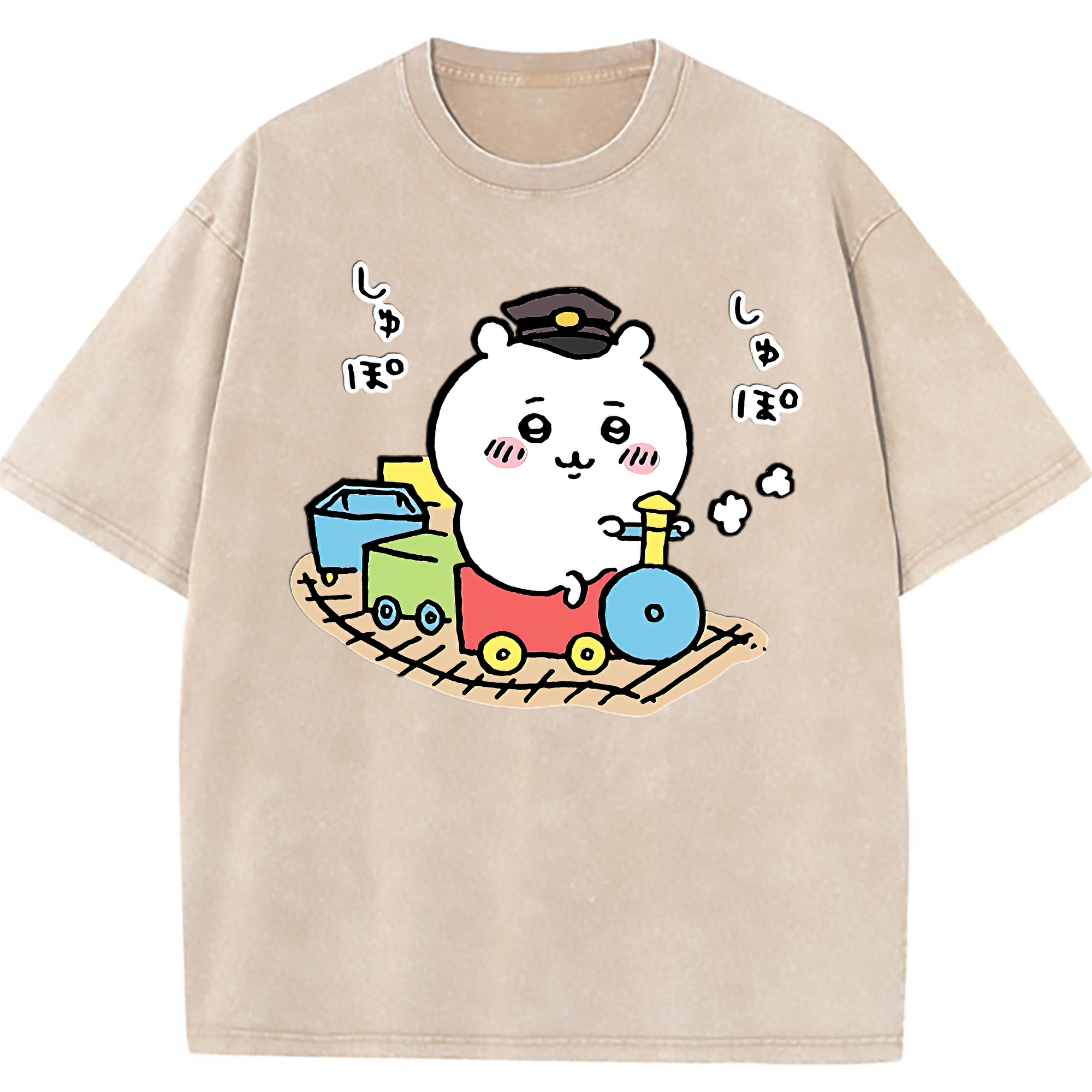 （画像用） ちいかわ ちいかわ Chii-kawa chiikawa 綿100% ヴィンテージ風 半袖Tシャツ（フロントプリント）