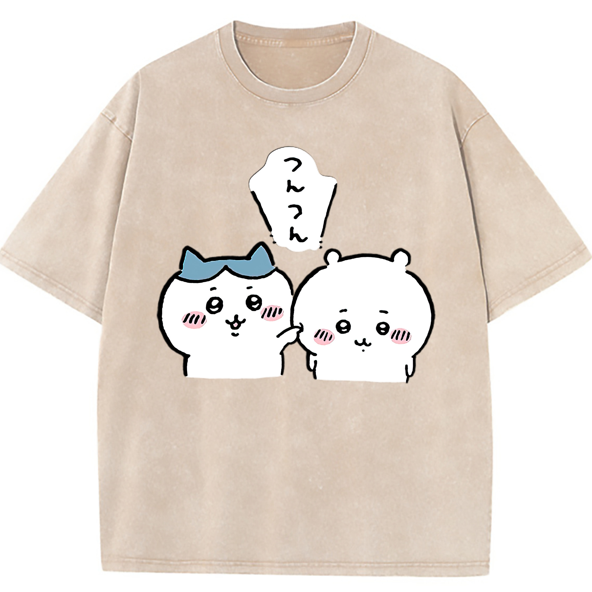 （画像用） ちいかわ ちいかわ Chii-kawa chiikawa 綿100% ヴィンテージ風 半袖Tシャツ（フロントプリント）
