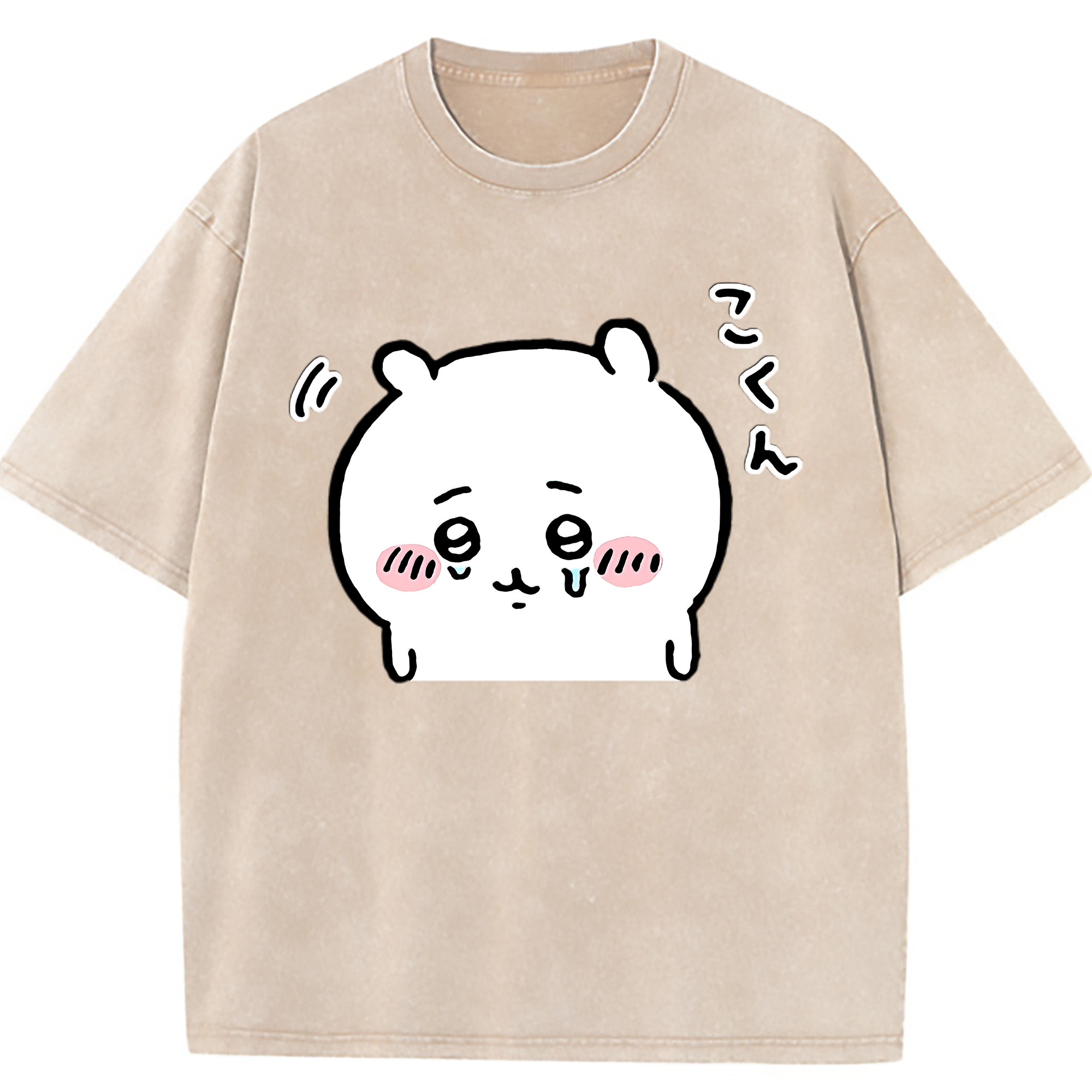 （画像用） ちいかわ ちいかわ Chii-kawa chiikawa 綿100% ヴィンテージ風 半袖Tシャツ（フロントプリント）