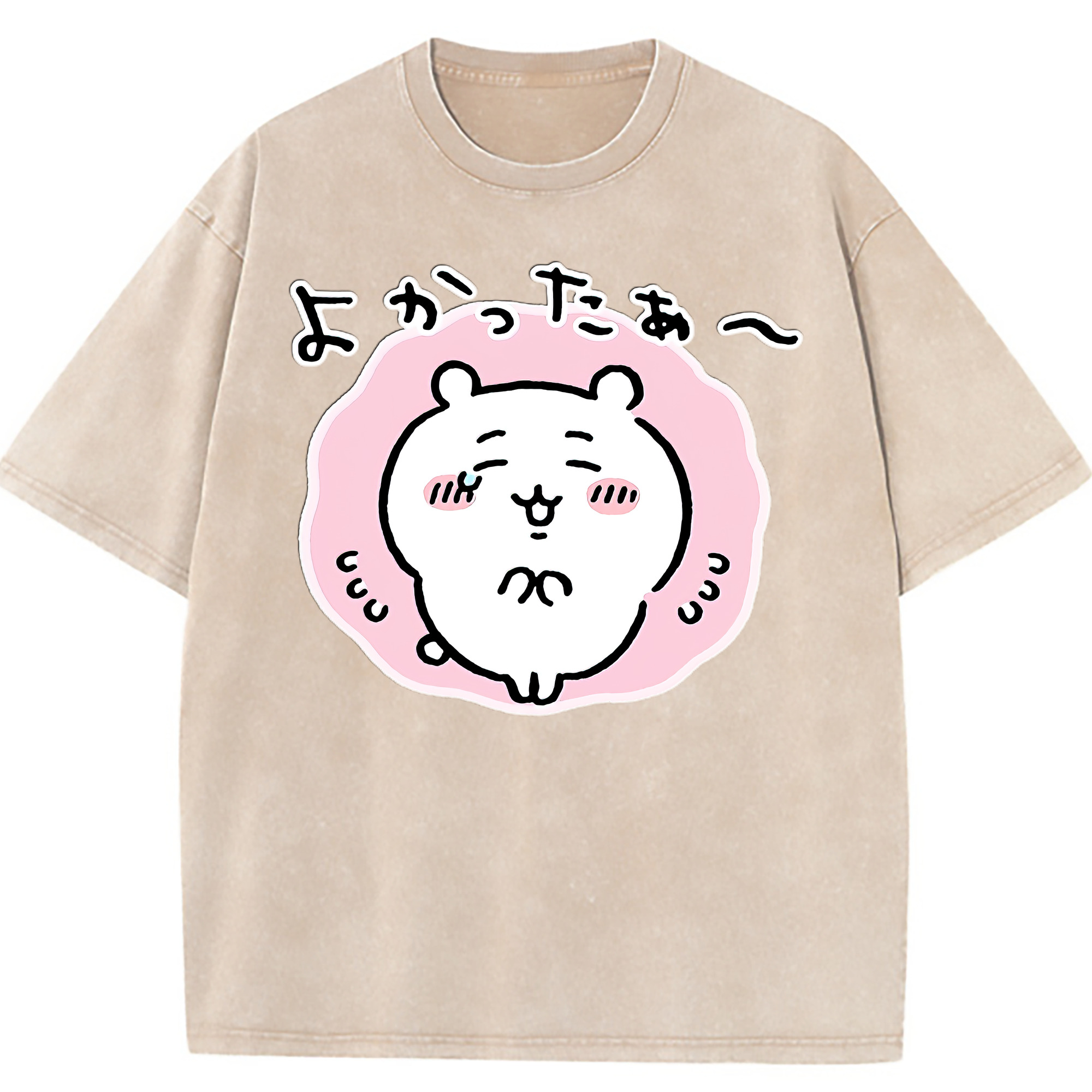 （画像用） ちいかわ ちいかわ Chii-kawa chiikawa 綿100% ヴィンテージ風 半袖Tシャツ（フロントプリント）