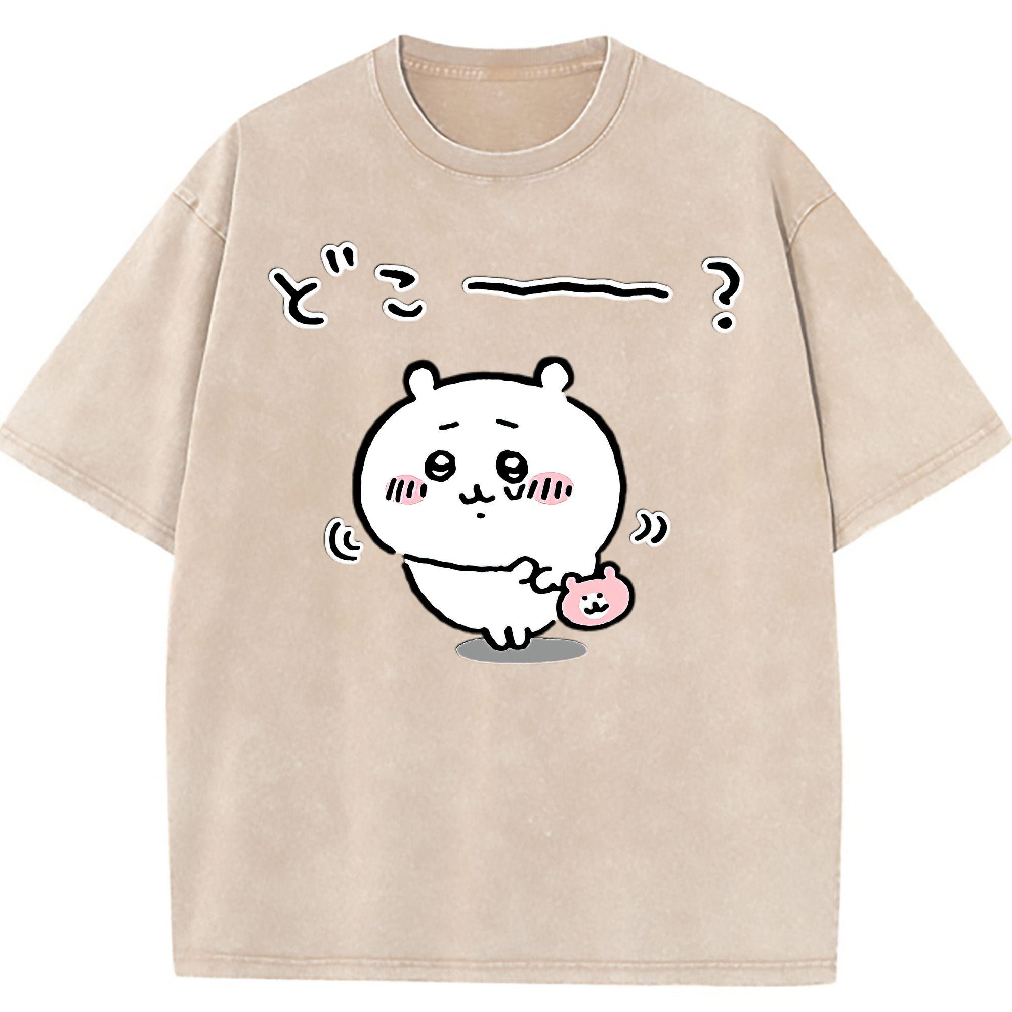 （画像用） ちいかわ ちいかわ Chii-kawa chiikawa 綿100% ヴィンテージ風 半袖Tシャツ（フロントプリント）