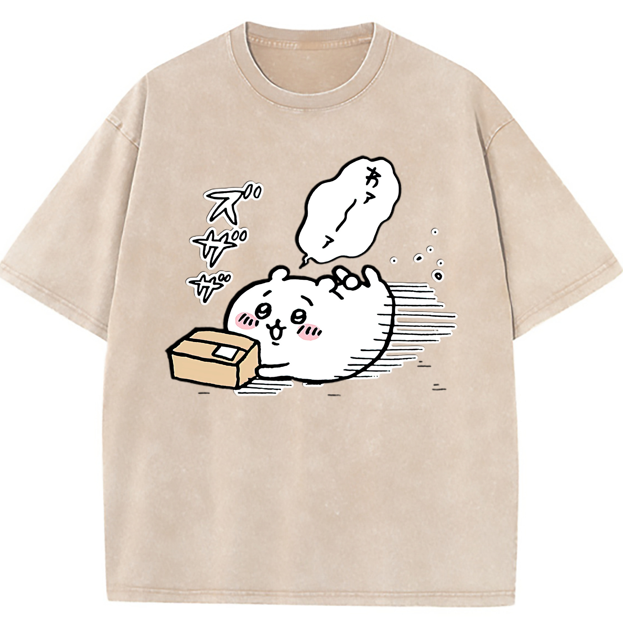 （画像用） ちいかわ ちいかわ Chii-kawa chiikawa 綿100% ヴィンテージ風 半袖Tシャツ（フロントプリント）