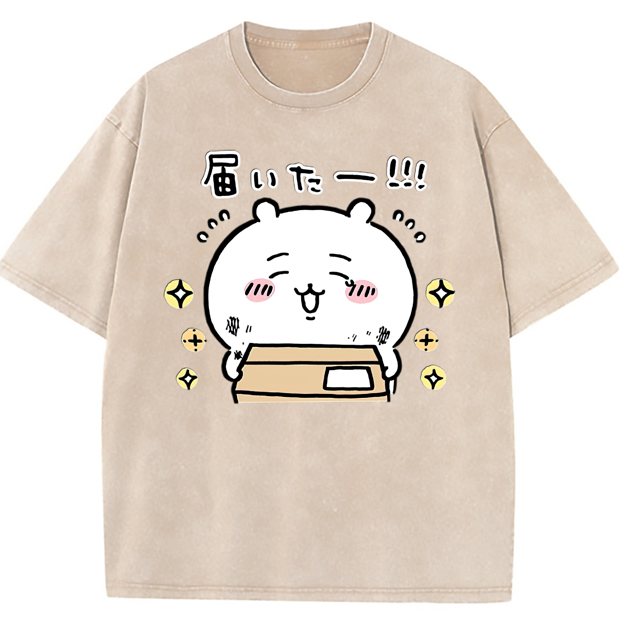 （画像用） ちいかわ ちいかわ Chii-kawa chiikawa 綿100% ヴィンテージ風 半袖Tシャツ（フロントプリント）