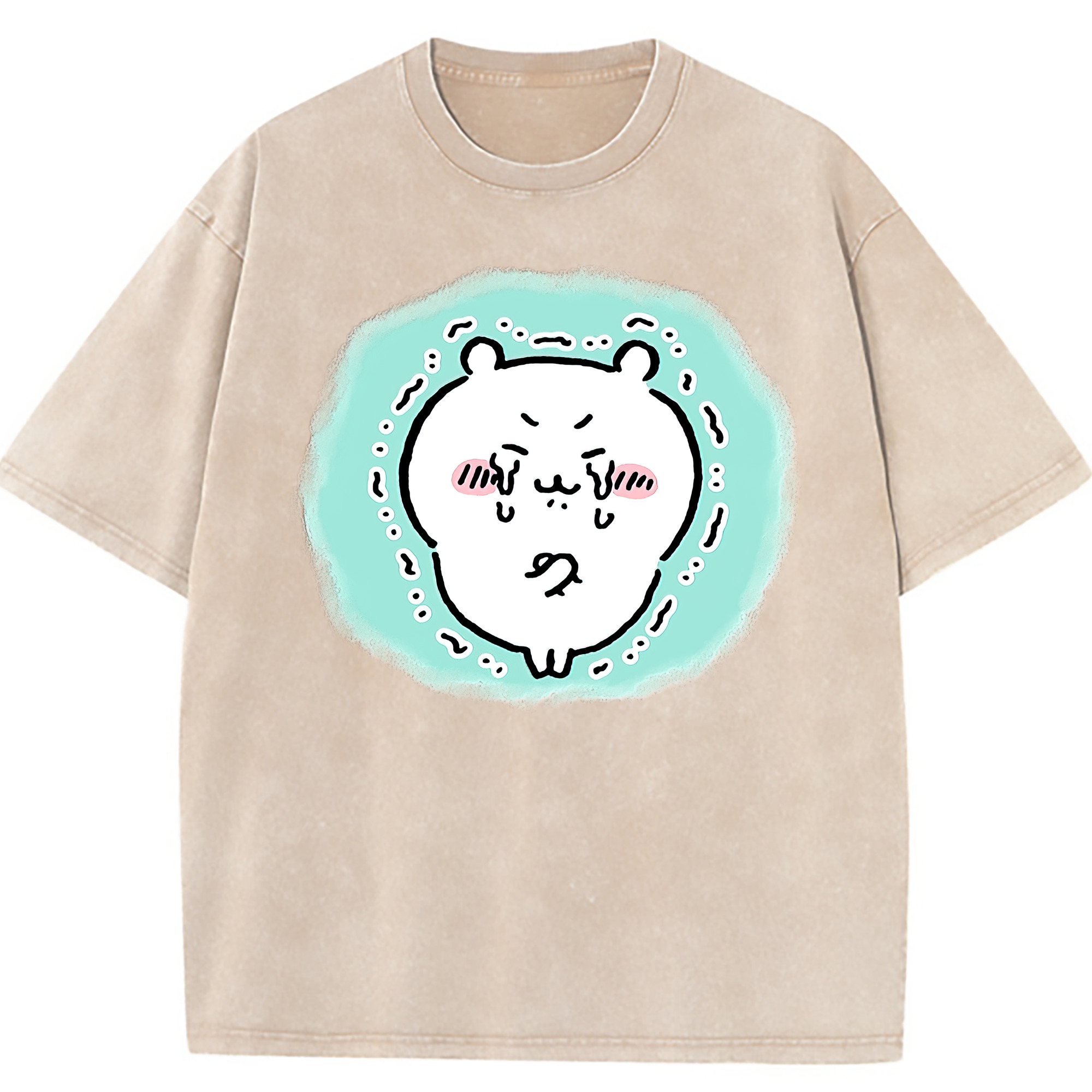 （画像用） ちいかわ ちいかわ Chii-kawa chiikawa 綿100% ヴィンテージ風 半袖Tシャツ（フロントプリント）