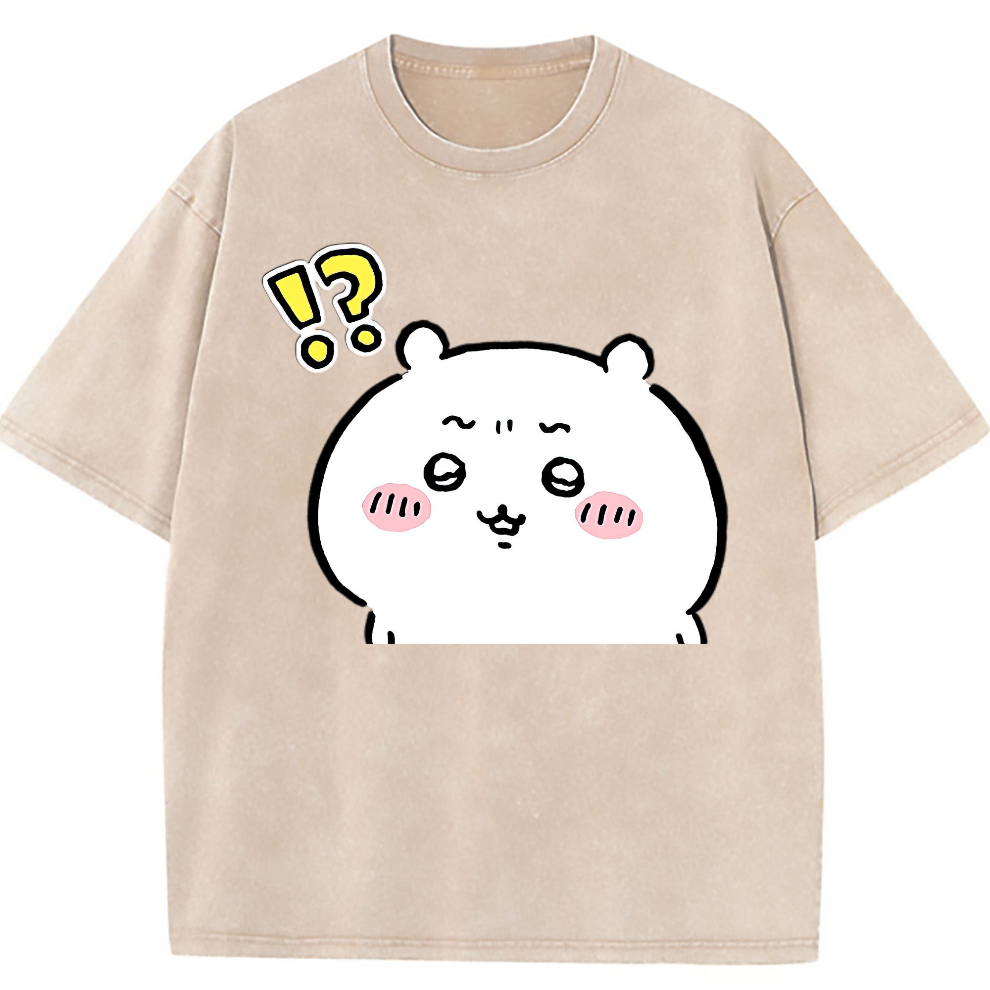 （画像用） ちいかわ ちいかわ Chii-kawa chiikawa 綿100% ヴィンテージ風 半袖Tシャツ（フロントプリント）