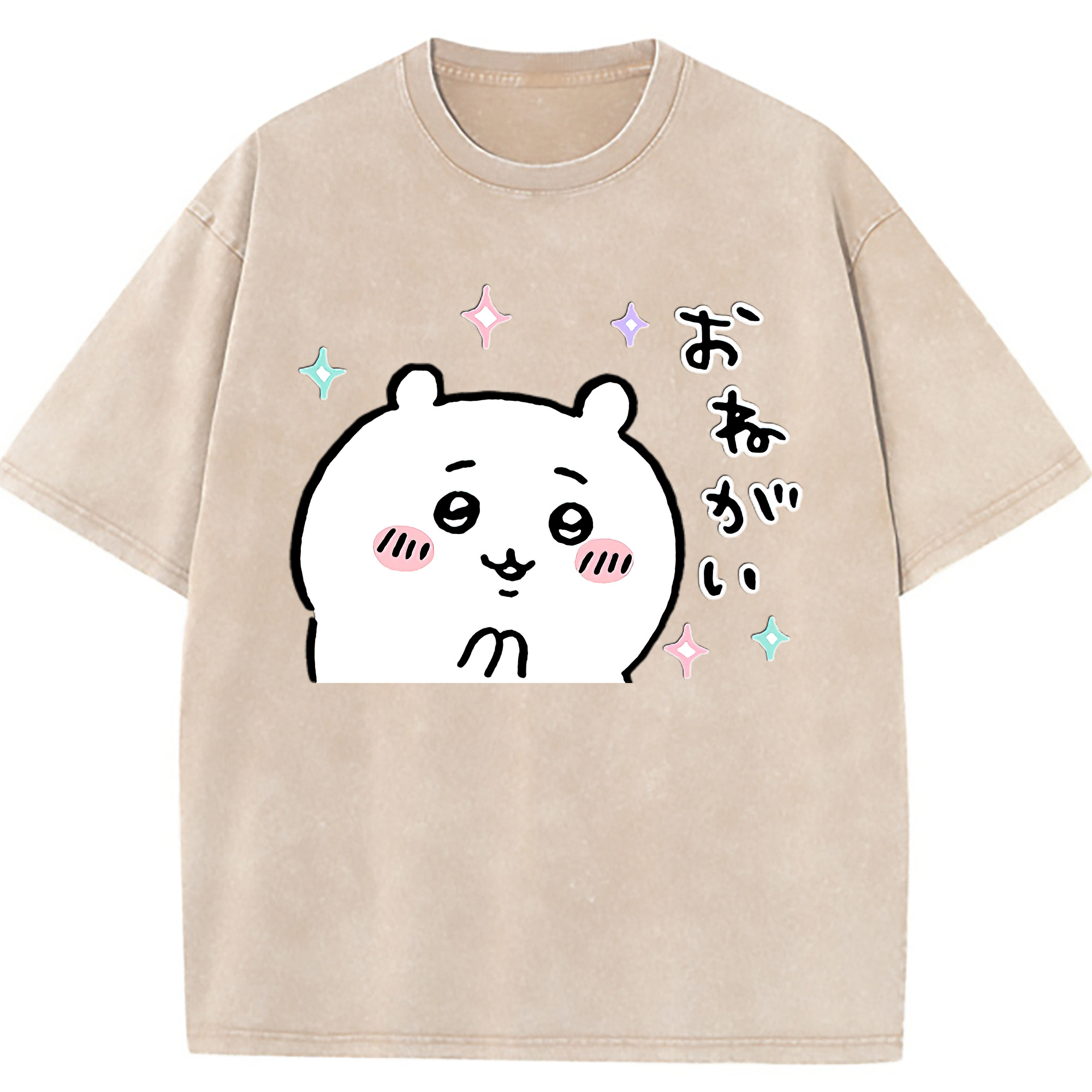 （画像用） ちいかわ ちいかわ Chii-kawa chiikawa 綿100% ヴィンテージ風 半袖Tシャツ（フロントプリント）