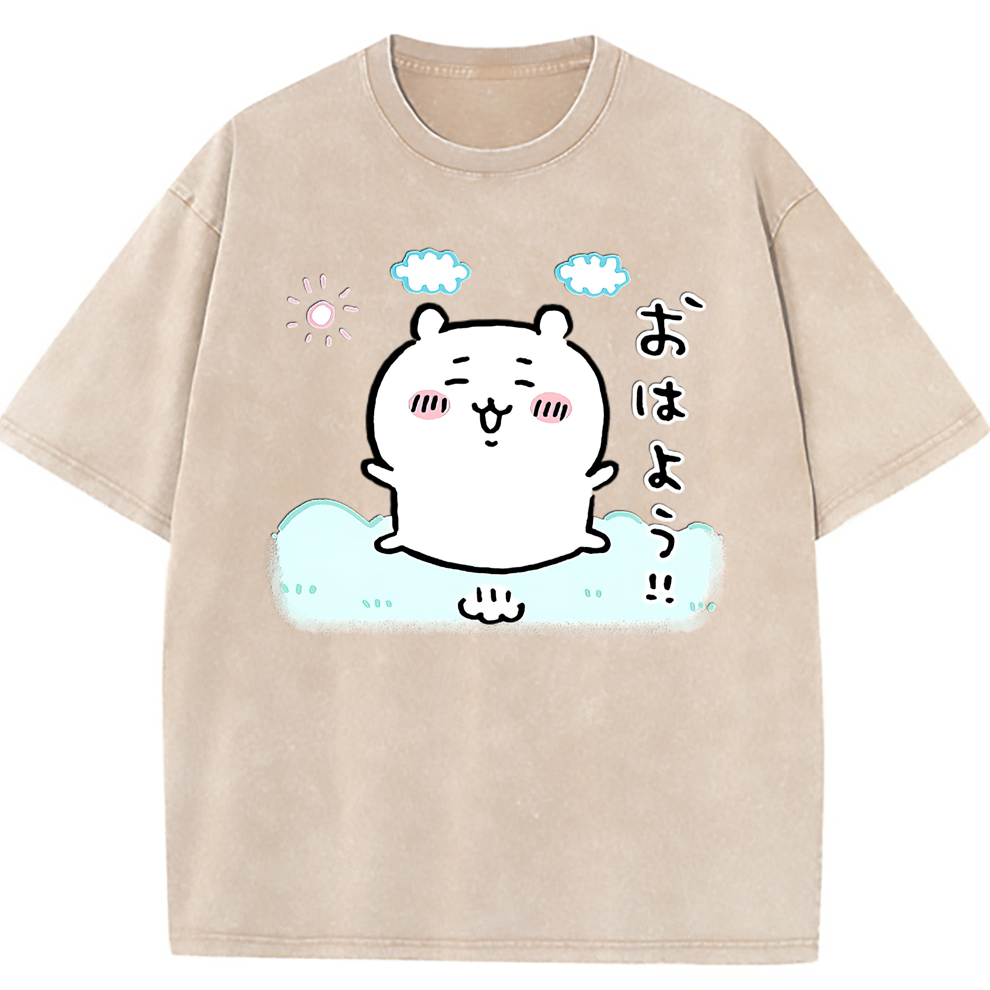 （画像用） ちいかわ ちいかわ Chii-kawa chiikawa 綿100% ヴィンテージ風 半袖Tシャツ（フロントプリント）
