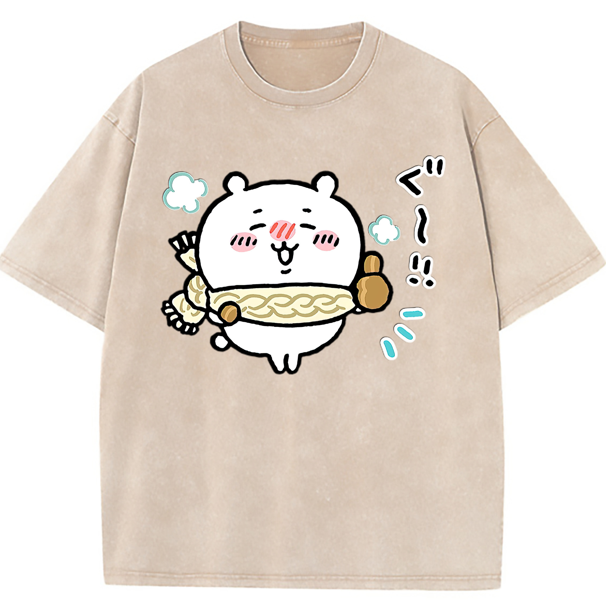（画像用） ちいかわ ちいかわ Chii-kawa chiikawa 綿100% ヴィンテージ風 半袖Tシャツ（フロントプリント）