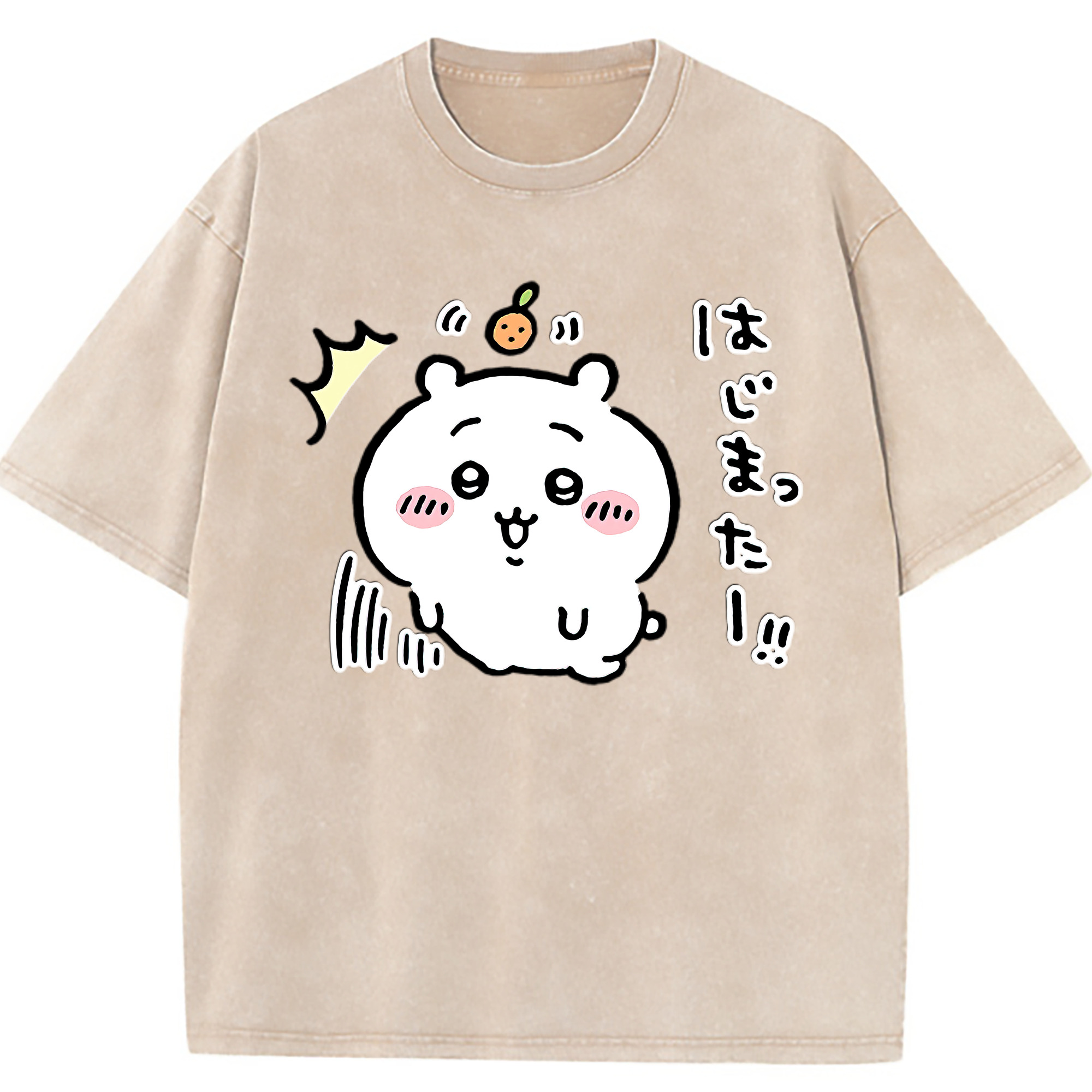 （画像用） ちいかわ ちいかわ Chii-kawa chiikawa 綿100% ヴィンテージ風 半袖Tシャツ（フロントプリント）