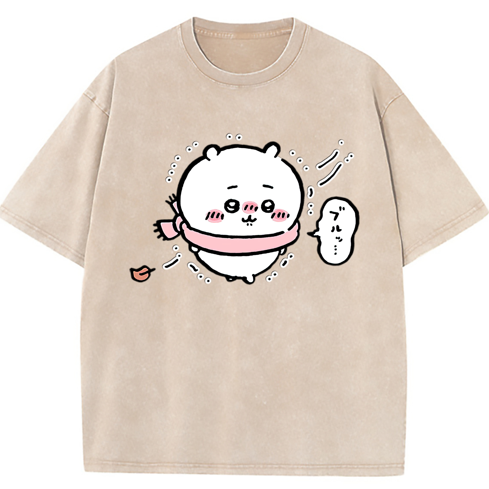 （画像用） ちいかわ ちいかわ Chii-kawa chiikawa 綿100% ヴィンテージ風 半袖Tシャツ（フロントプリント）