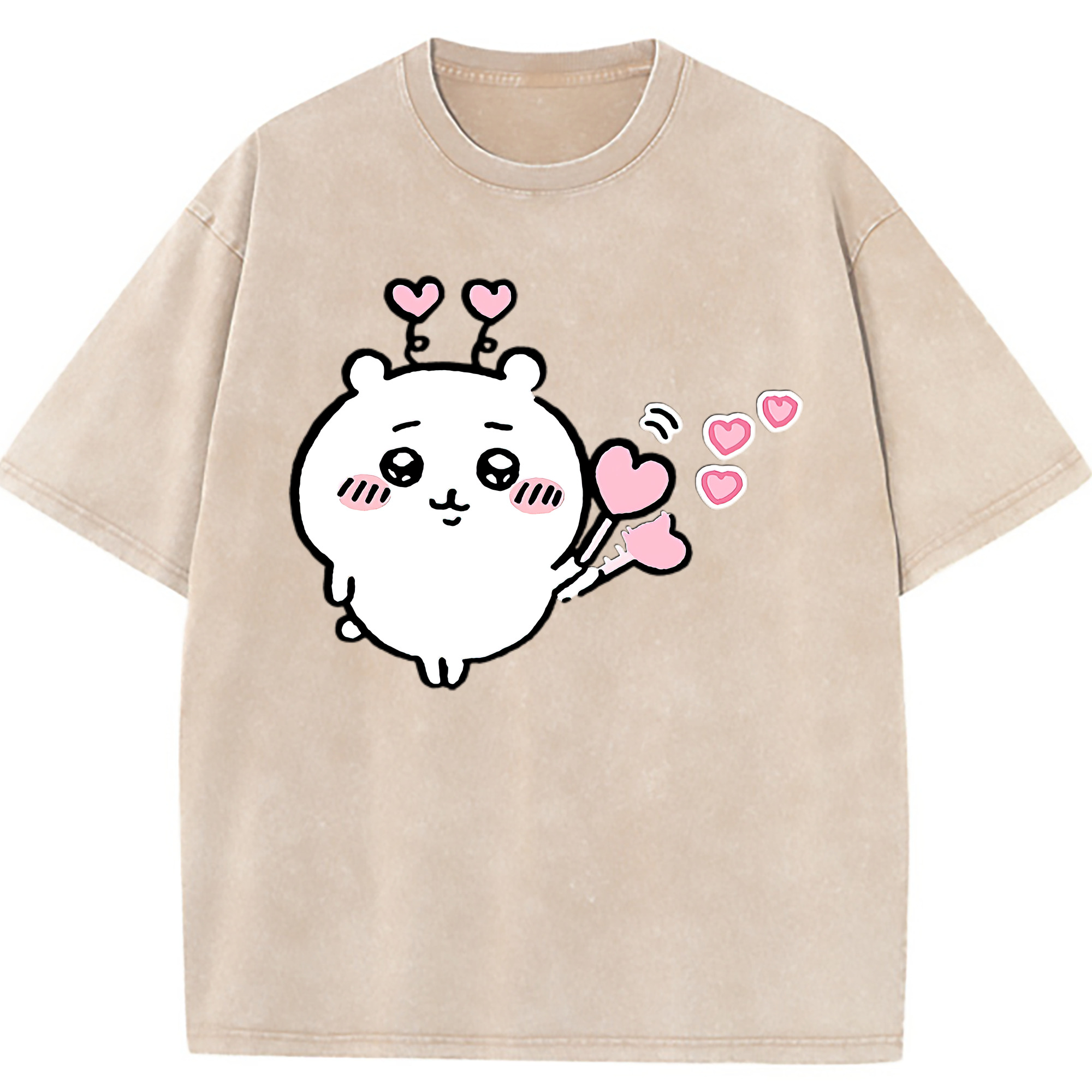 （画像用） ちいかわ ちいかわ Chii-kawa chiikawa 綿100% ヴィンテージ風 半袖Tシャツ（フロントプリント）