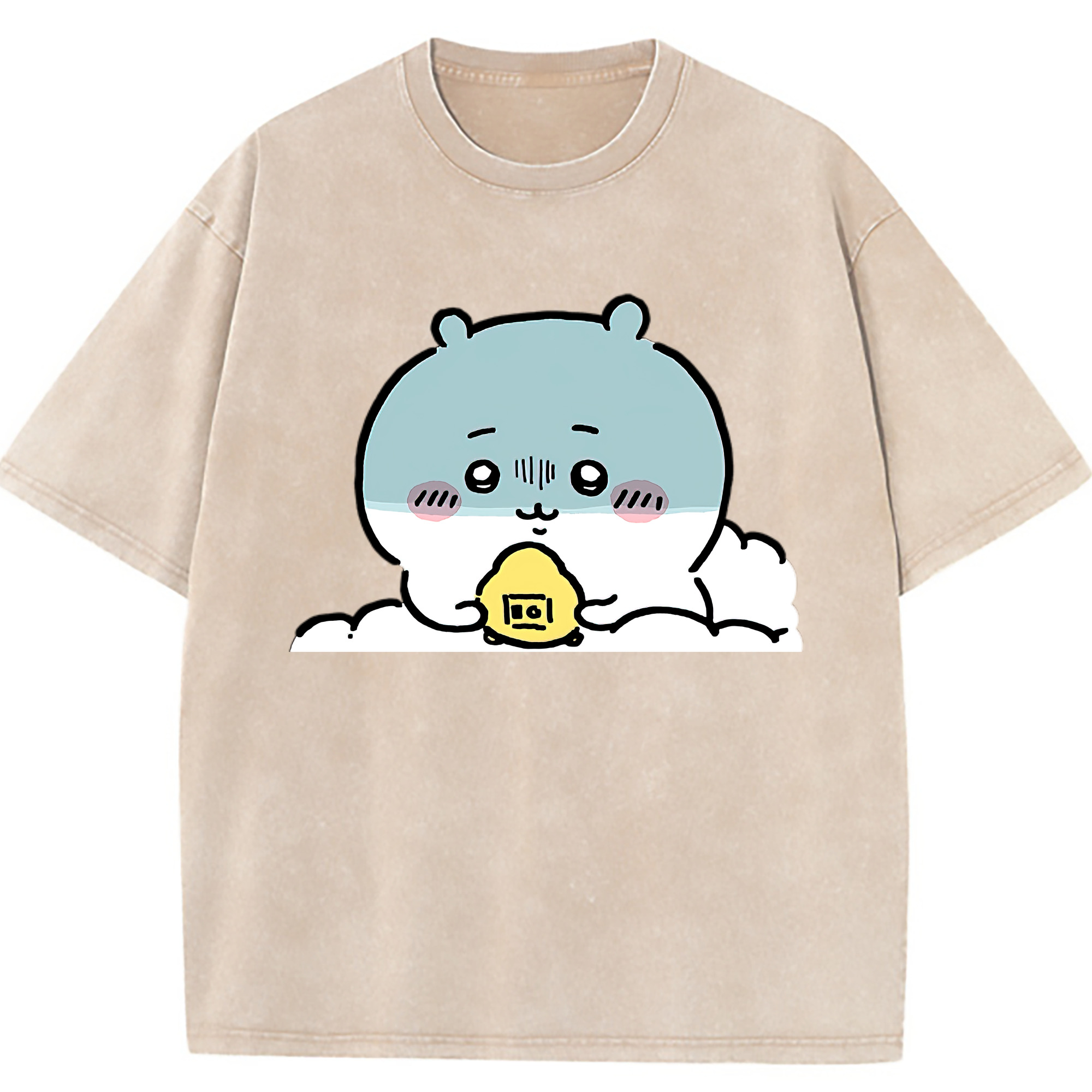（画像用） ちいかわ ちいかわ Chii-kawa chiikawa 綿100% ヴィンテージ風 半袖Tシャツ（フロントプリント）