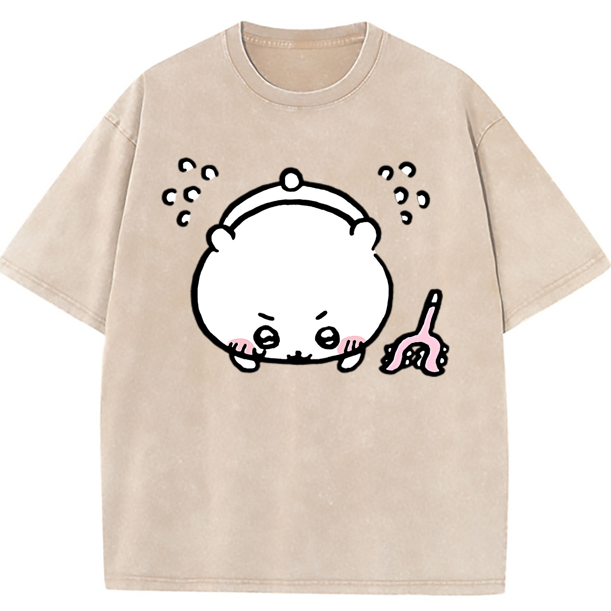 （画像用） ちいかわ ちいかわ Chii-kawa chiikawa 綿100% ヴィンテージ風 半袖Tシャツ（フロントプリント）