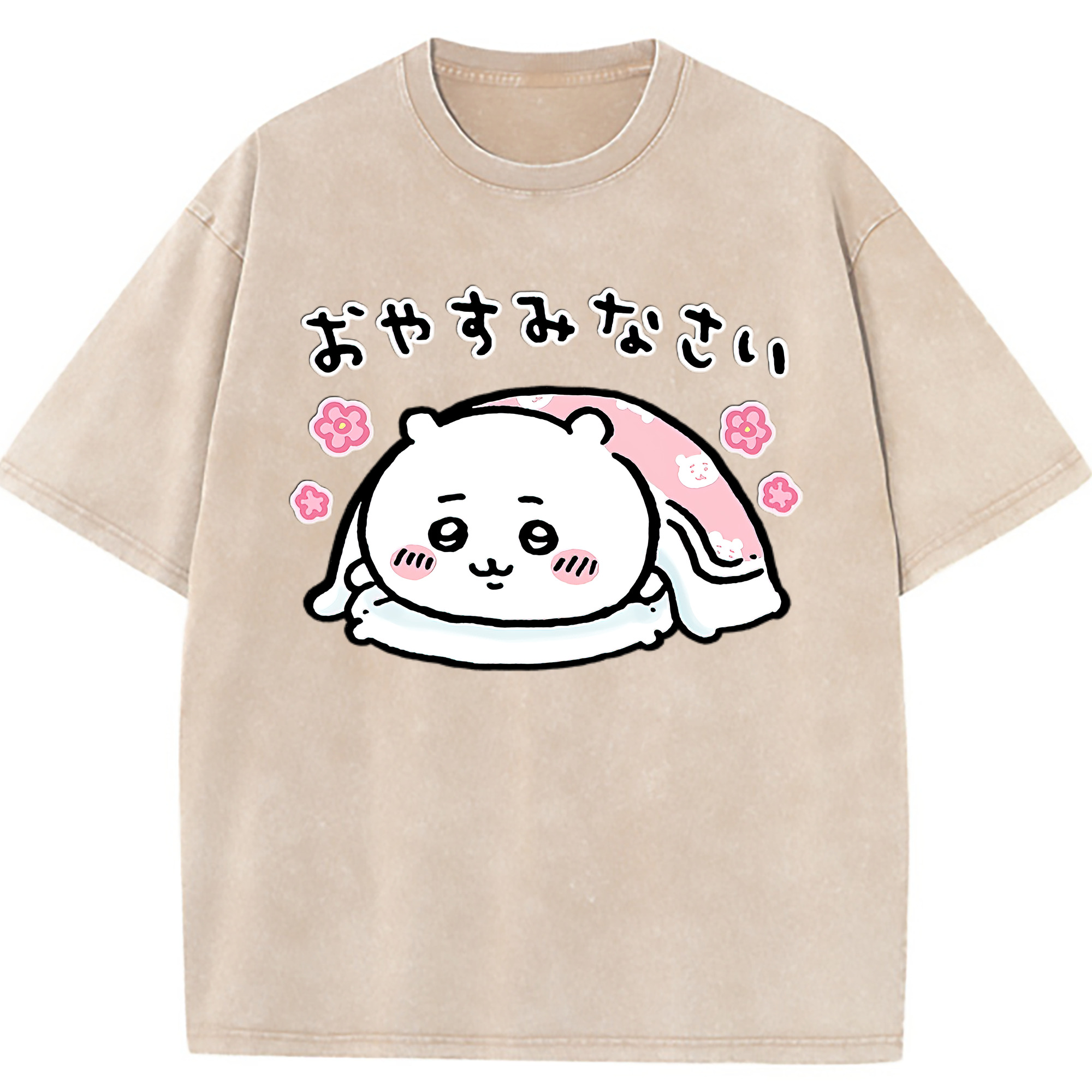 （画像用） ちいかわ ちいかわ Chii-kawa chiikawa 綿100% ヴィンテージ風 半袖Tシャツ（フロントプリント）