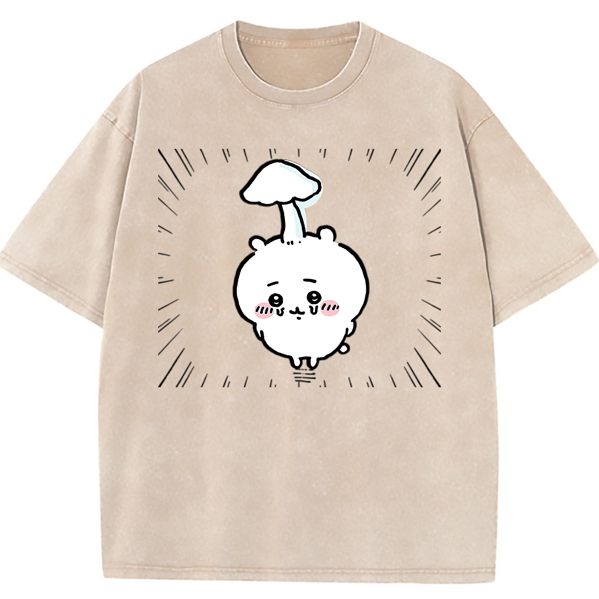 （画像用） ちいかわ ちいかわ Chii-kawa chiikawa 綿100% ヴィンテージ風 半袖Tシャツ（フロントプリント）
