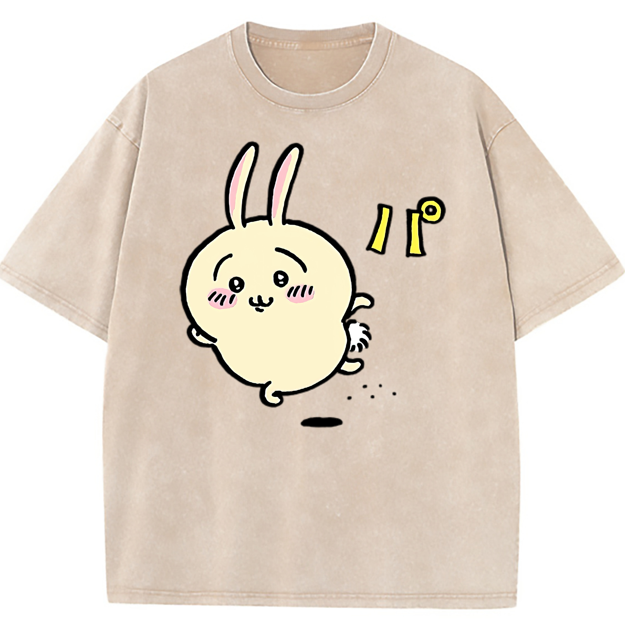 （画像用） ちいかわ うさぎ Chii-kawa usagi 綿100% ヴィンテージ風 半袖Tシャツ（フロントプリント）