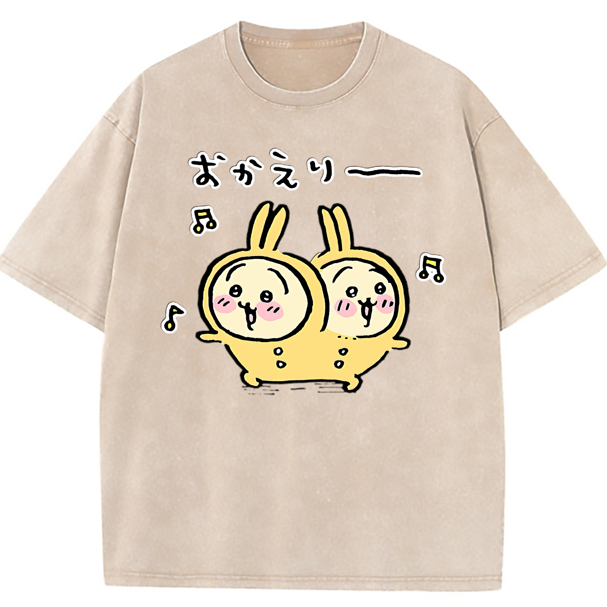 （画像用） ちいかわ うさぎ Chii-kawa usagi 綿100% ヴィンテージ風 半袖Tシャツ（フロントプリント）