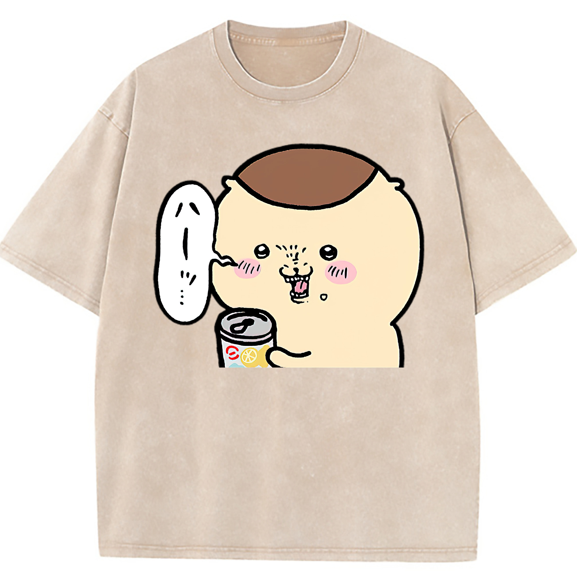 （画像用） ちいかわ くりまんじゅう Chii-kawa kuri manjū 綿100% ヴィンテージ風 半袖Tシャツ（フロントプリント）