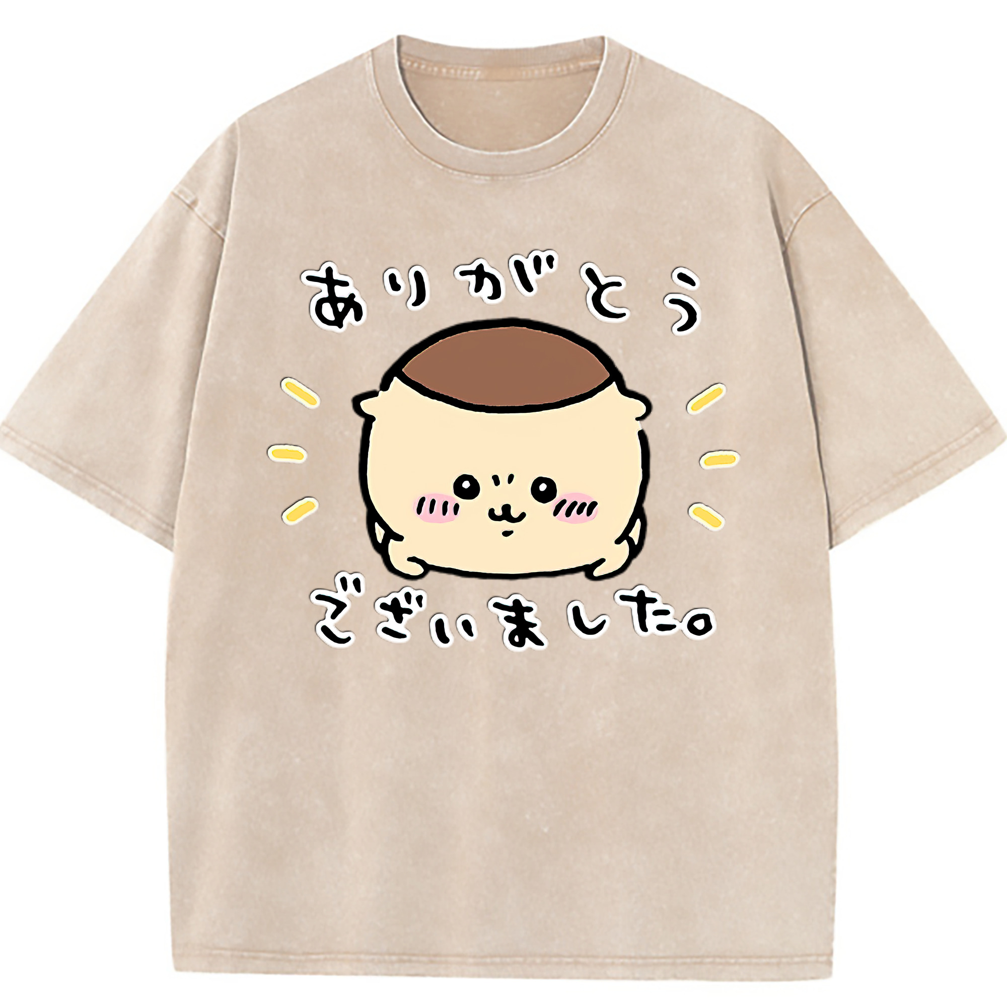 （画像用） ちいかわ くりまんじゅう Chii-kawa kuri manjū 綿100% ヴィンテージ風 半袖Tシャツ（フロントプリント）