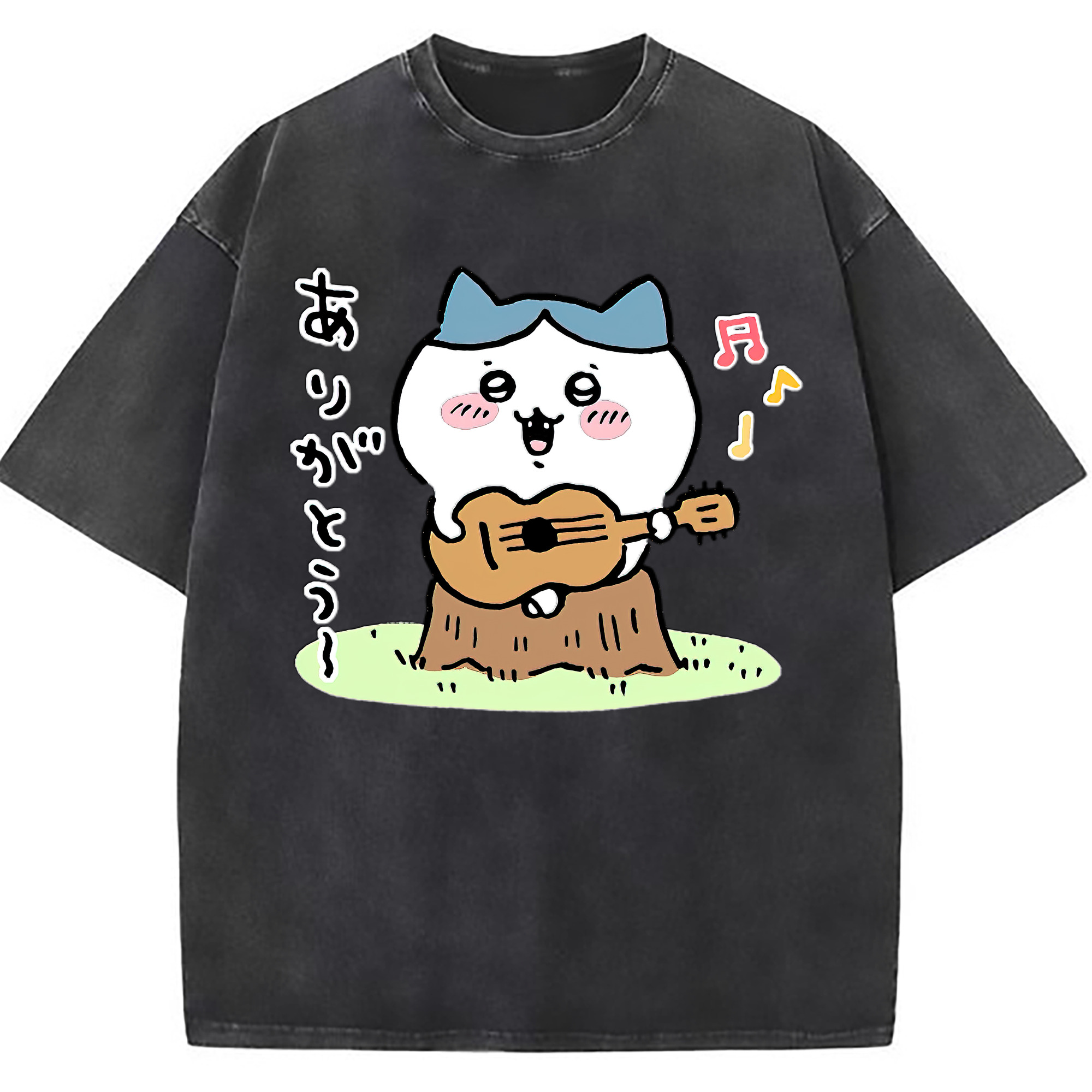 （画像用） ちいかわ ハチワレ Chii-kawa hachiware 綿100% ヴィンテージ風 半袖Tシャツ（フロントプリント）
