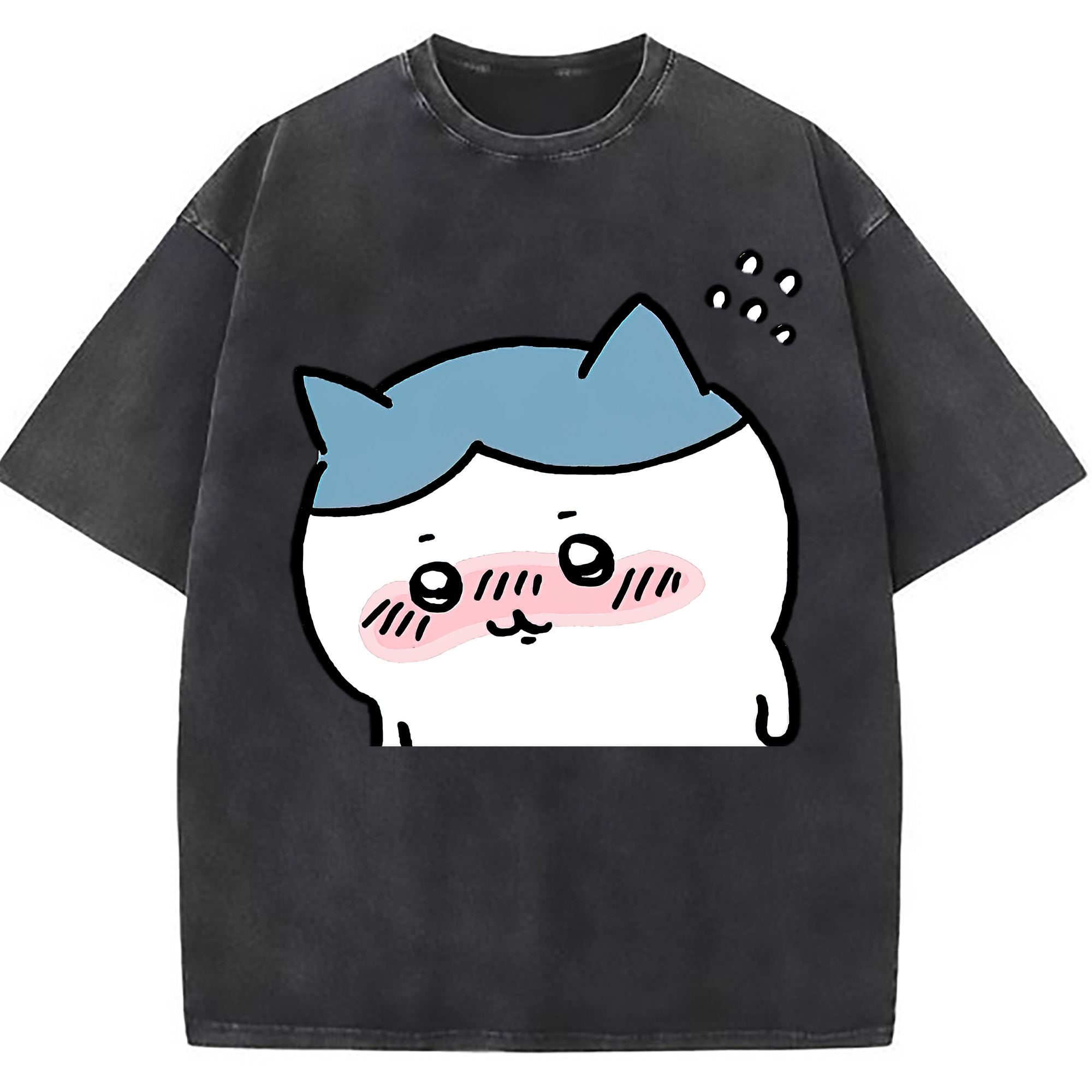 （画像用） ちいかわ ハチワレ Chii-kawa hachiware 綿100% ヴィンテージ風 半袖Tシャツ（フロントプリント）