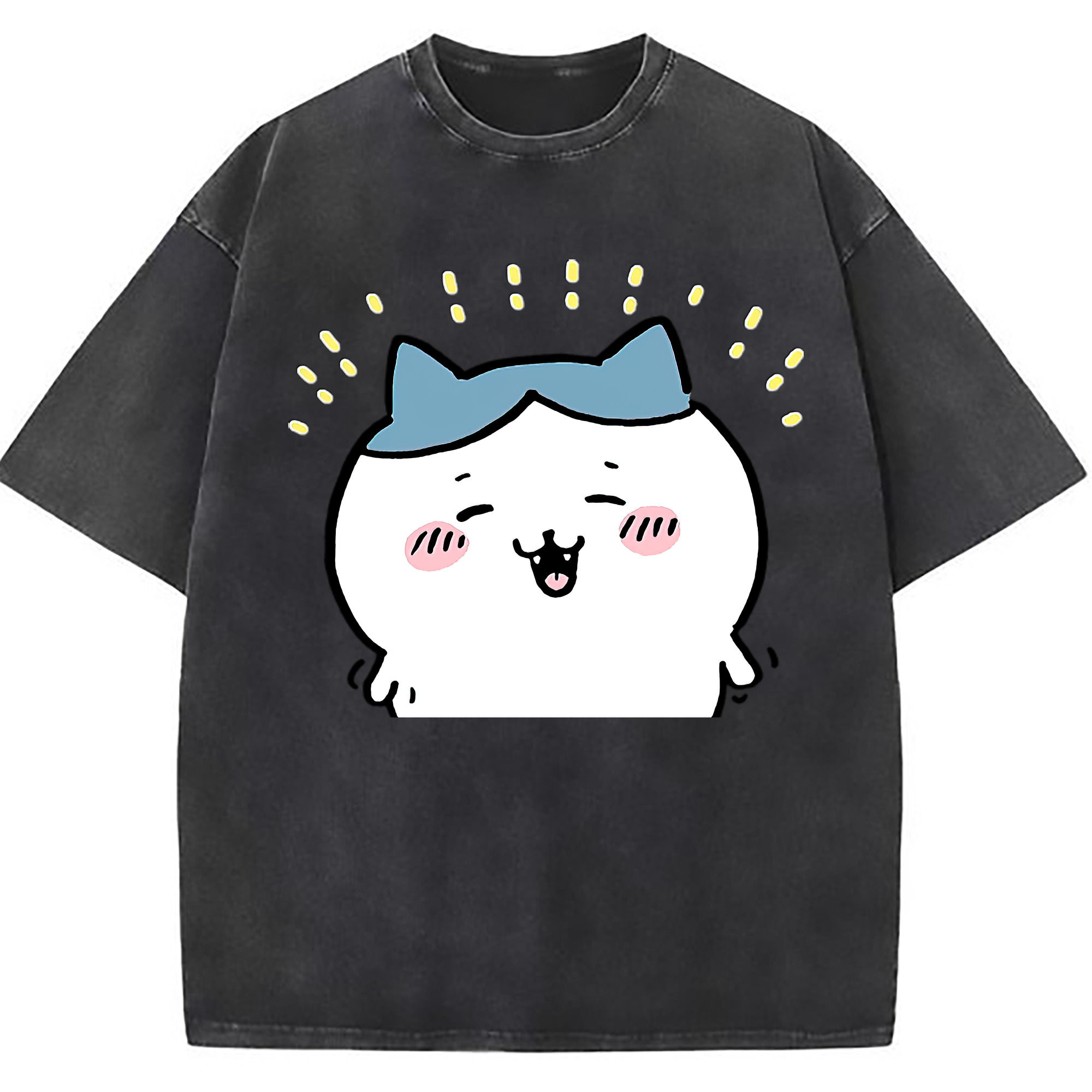 （画像用） ちいかわ ハチワレ Chii-kawa hachiware 綿100% ヴィンテージ風 半袖Tシャツ（フロントプリント）