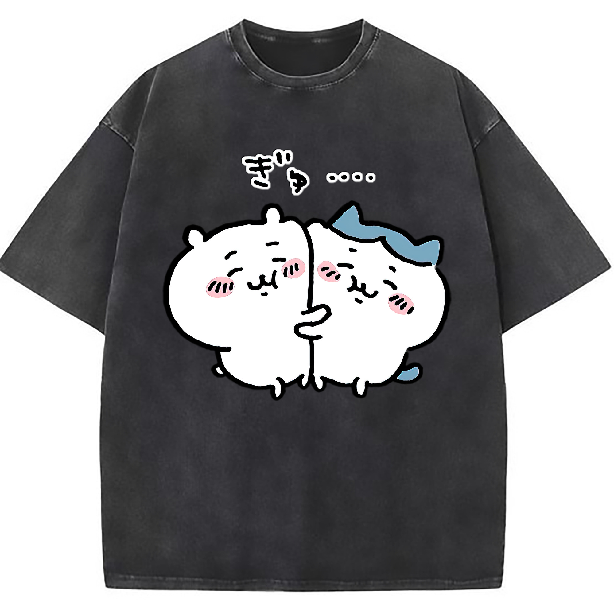 （画像用） ちいかわ ハチワレ Chii-kawa hachiware 綿100% ヴィンテージ風 半袖Tシャツ（フロントプリント）
