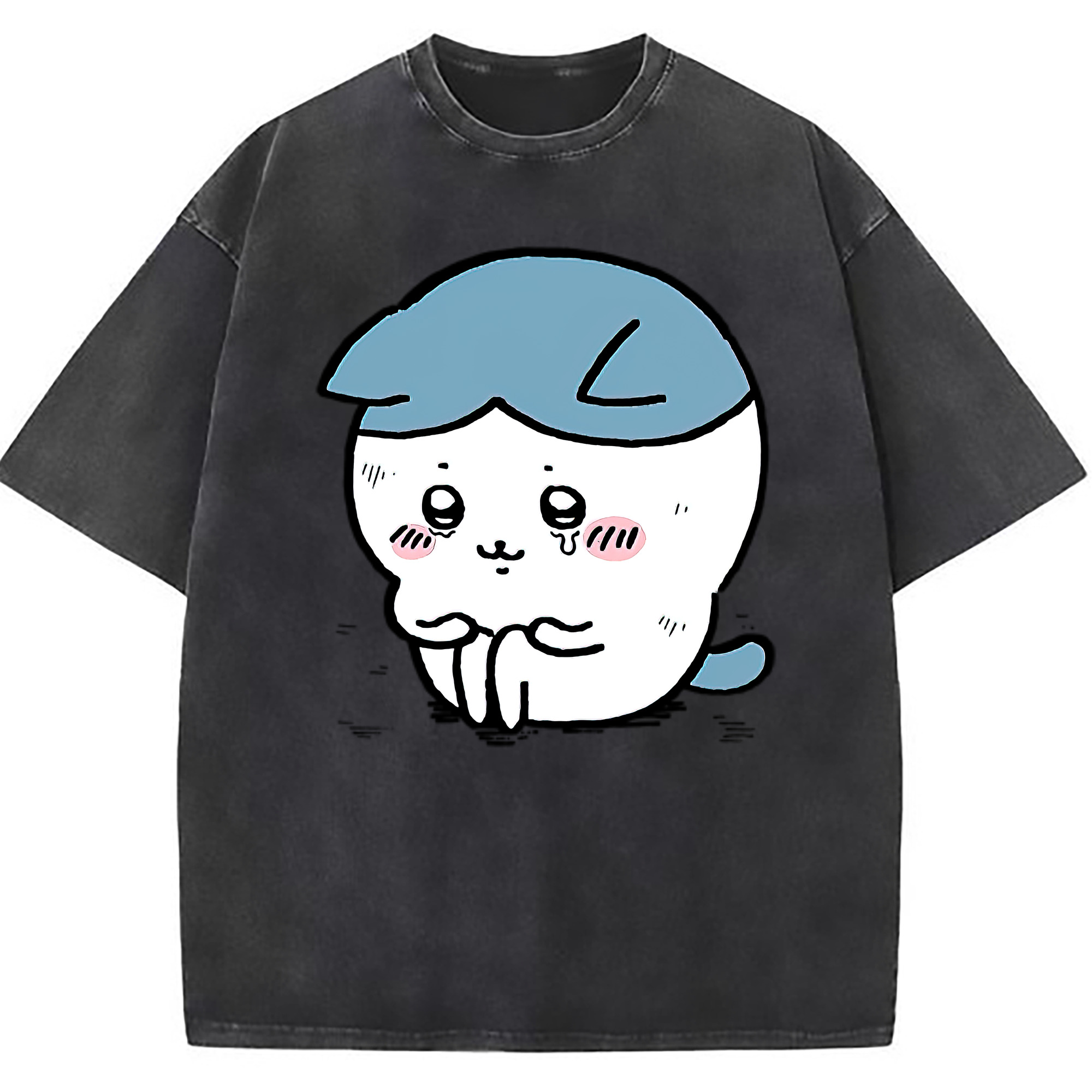 （画像用） ちいかわ ハチワレ Chii-kawa hachiware 綿100% ヴィンテージ風 半袖Tシャツ（フロントプリント）