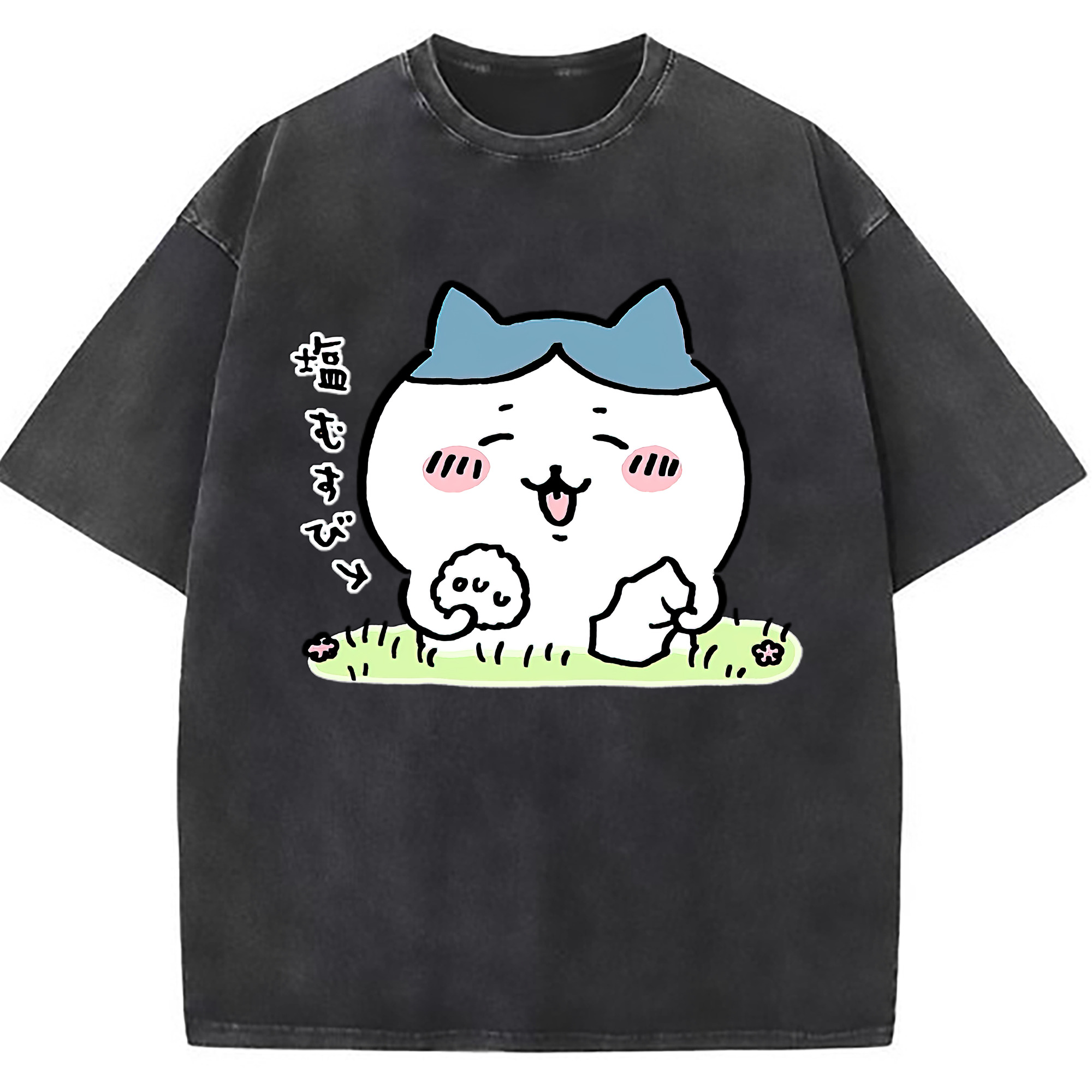 （画像用） ちいかわ ハチワレ Chii-kawa hachiware 綿100% ヴィンテージ風 半袖Tシャツ（フロントプリント）