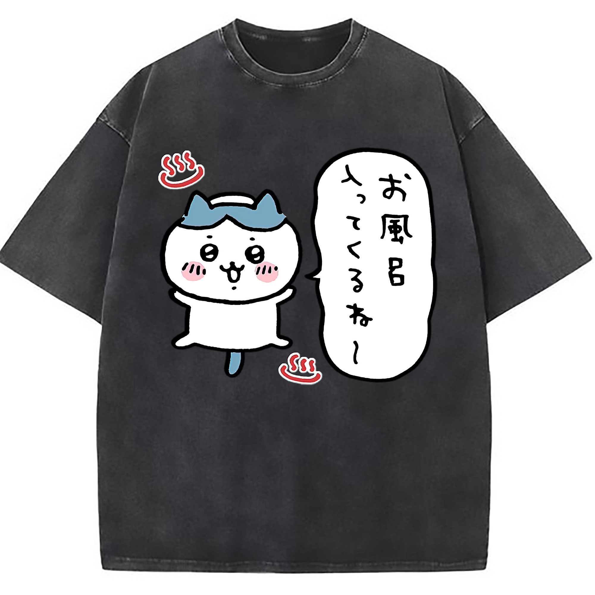 （画像用） ちいかわ ハチワレ Chii-kawa hachiware 綿100% ヴィンテージ風 半袖Tシャツ（フロントプリント）