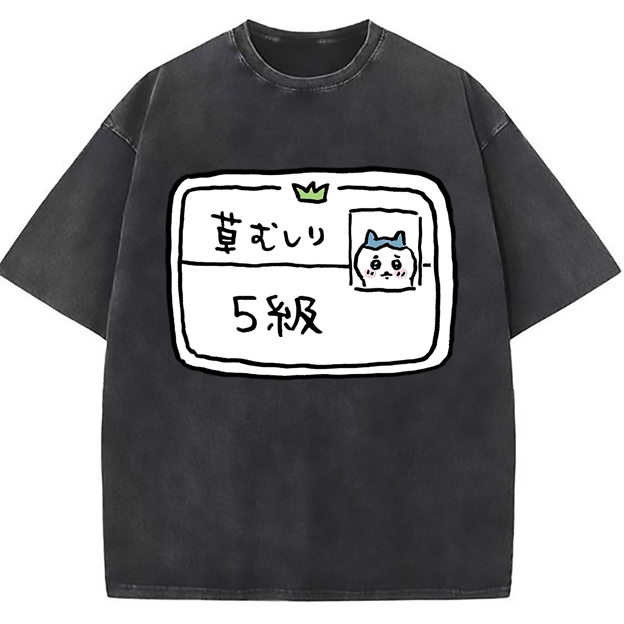 （画像用） ちいかわ ハチワレ Chii-kawa hachiware 綿100% ヴィンテージ風 半袖Tシャツ（フロントプリント）