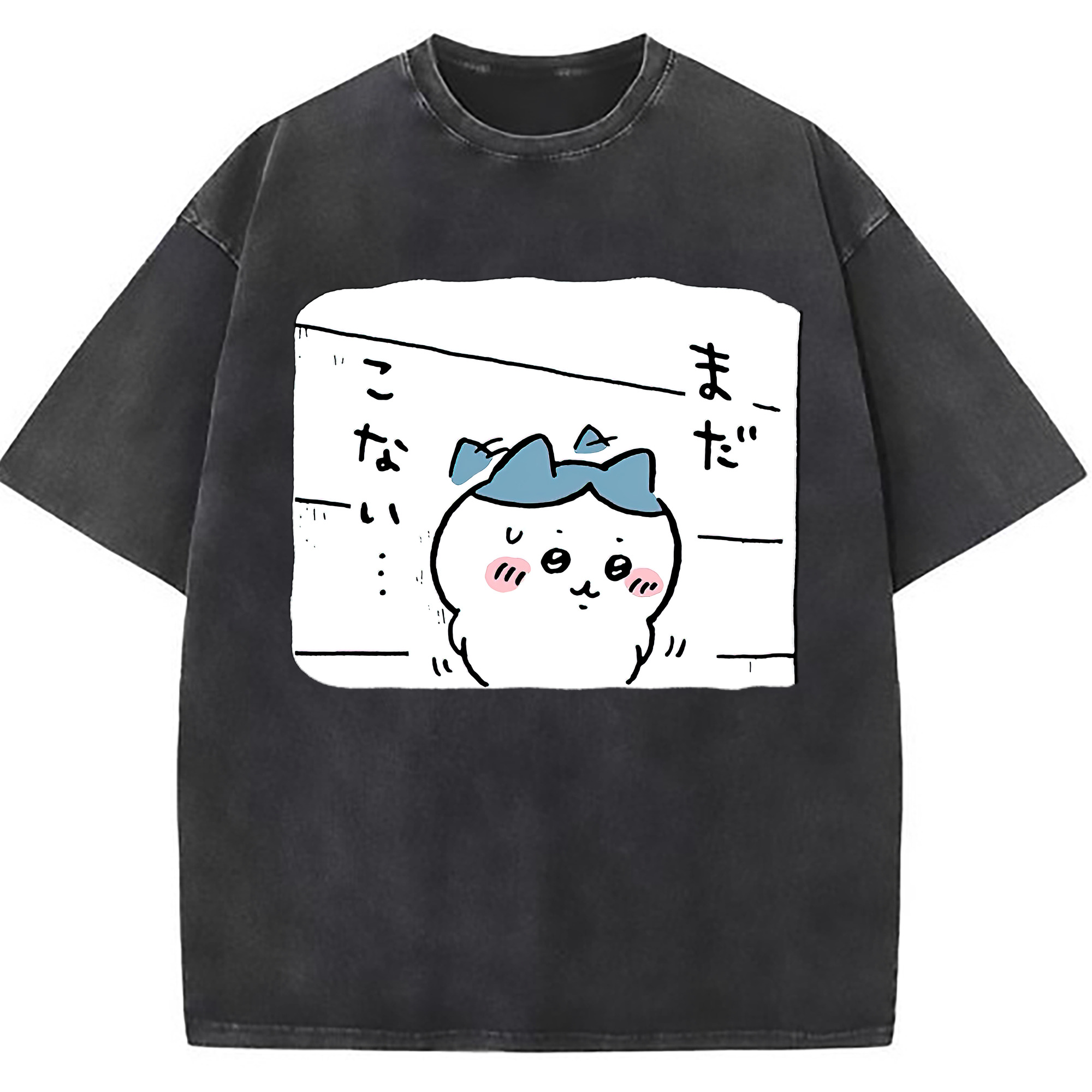 （画像用） ちいかわ ハチワレ Chii-kawa hachiware 綿100% ヴィンテージ風 半袖Tシャツ（フロントプリント）