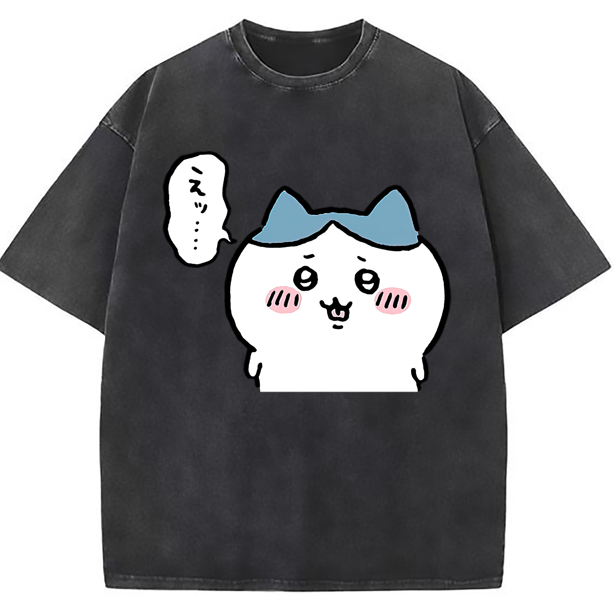 （画像用） ちいかわ ハチワレ Chii-kawa hachiware 綿100% ヴィンテージ風 半袖Tシャツ（フロントプリント）
