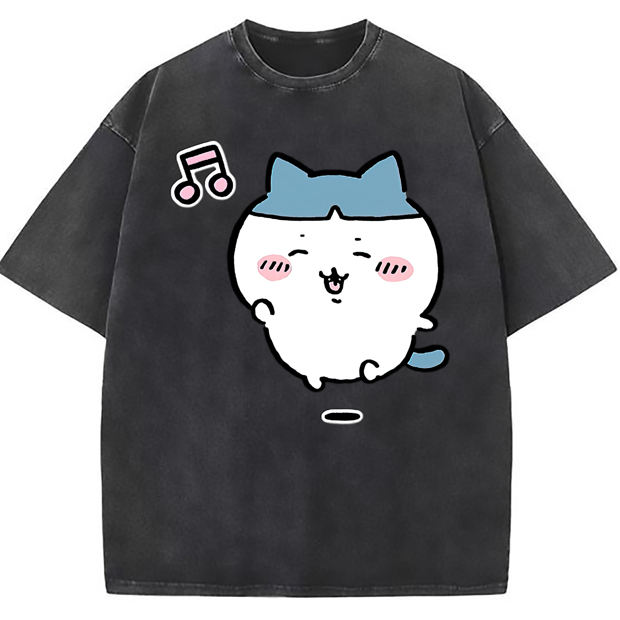 （画像用） ちいかわ ハチワレ Chii-kawa hachiware 綿100% ヴィンテージ風 半袖Tシャツ（フロントプリント）