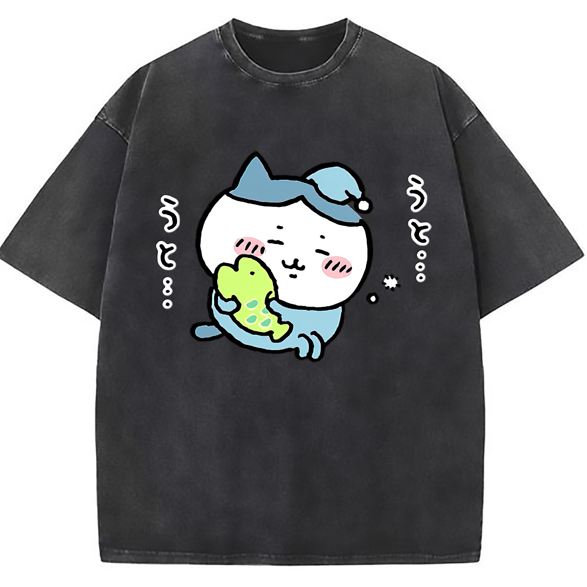 （画像用） ちいかわ ハチワレ Chii-kawa hachiware 綿100% ヴィンテージ風 半袖Tシャツ（フロントプリント）