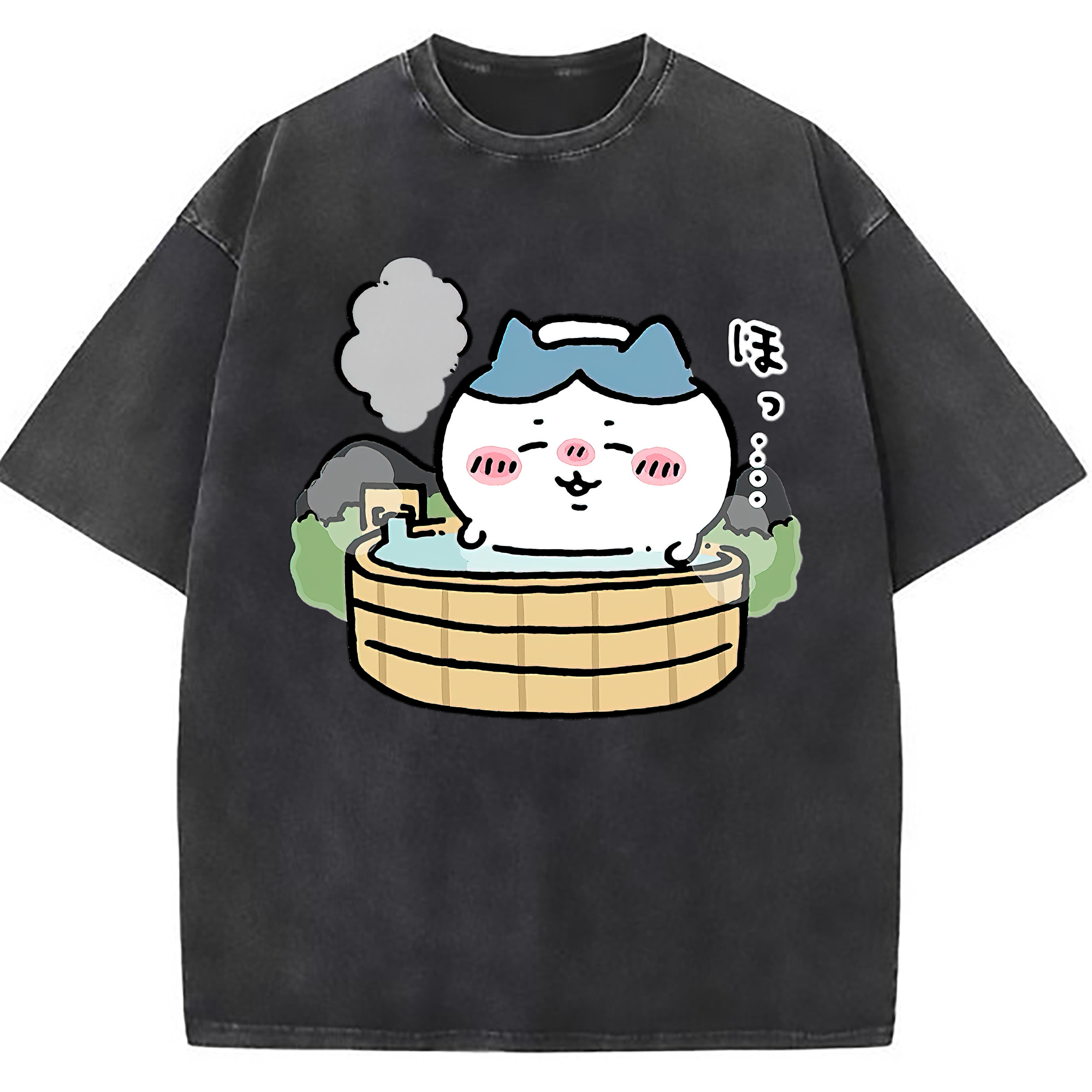 （画像用） ちいかわ ハチワレ Chii-kawa hachiware 綿100% ヴィンテージ風 半袖Tシャツ（フロントプリント）