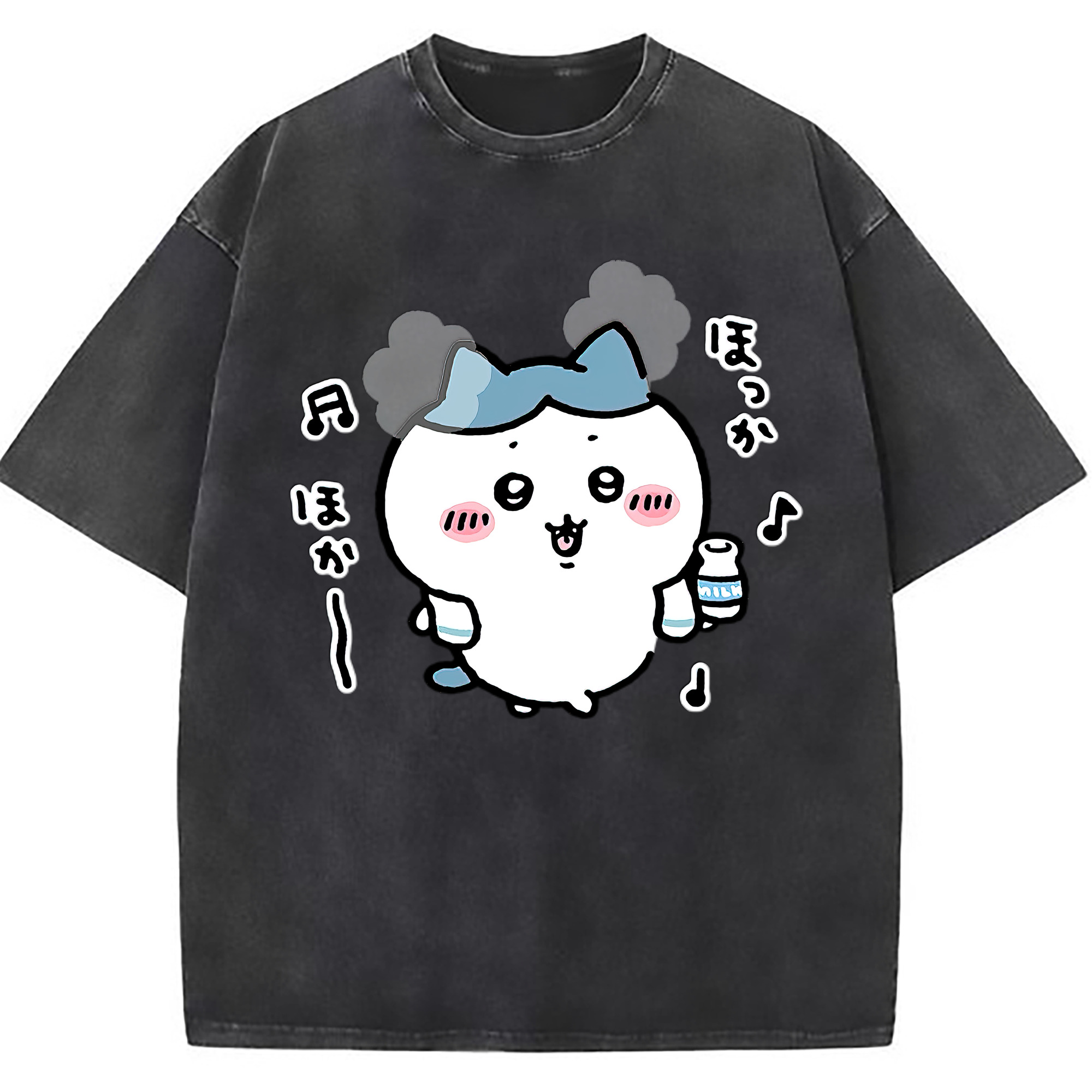 （画像用） ちいかわ ハチワレ Chii-kawa hachiware 綿100% ヴィンテージ風 半袖Tシャツ（フロントプリント）