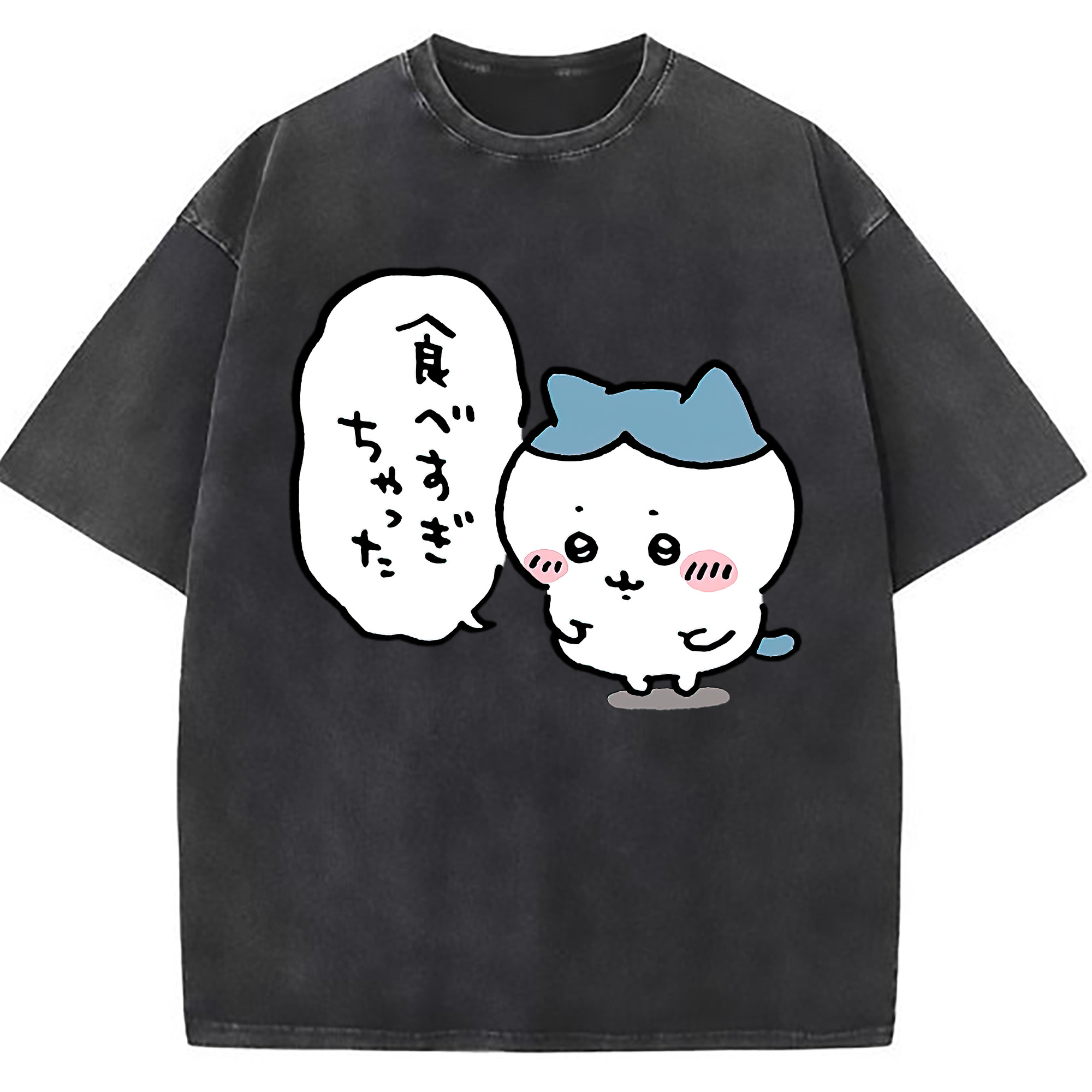 （画像用） ちいかわ ハチワレ Chii-kawa hachiware 綿100% ヴィンテージ風 半袖Tシャツ（フロントプリント）