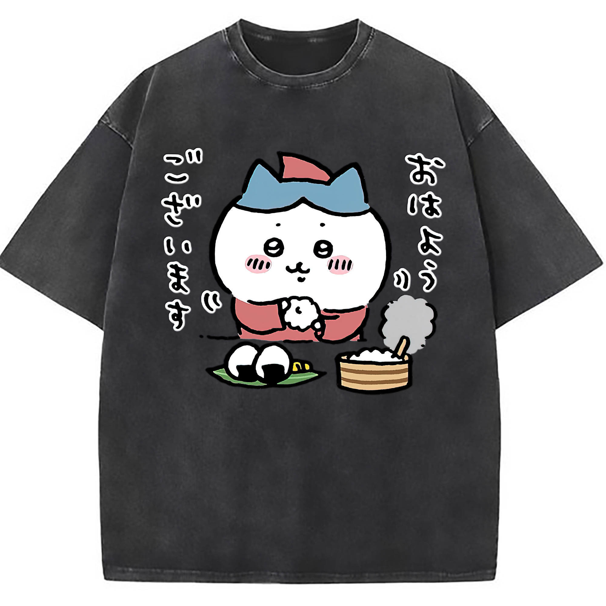 （画像用） ちいかわ ハチワレ Chii-kawa hachiware 綿100% ヴィンテージ風 半袖Tシャツ（フロントプリント）