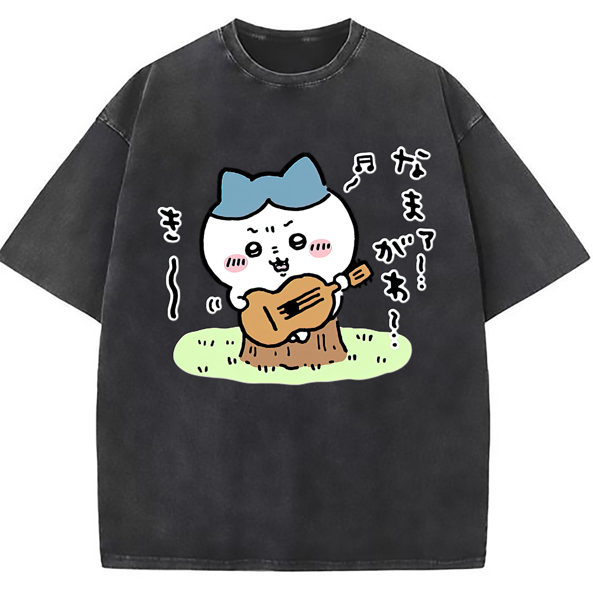 （画像用） ちいかわ ハチワレ Chii-kawa hachiware 綿100% ヴィンテージ風 半袖Tシャツ（フロントプリント）