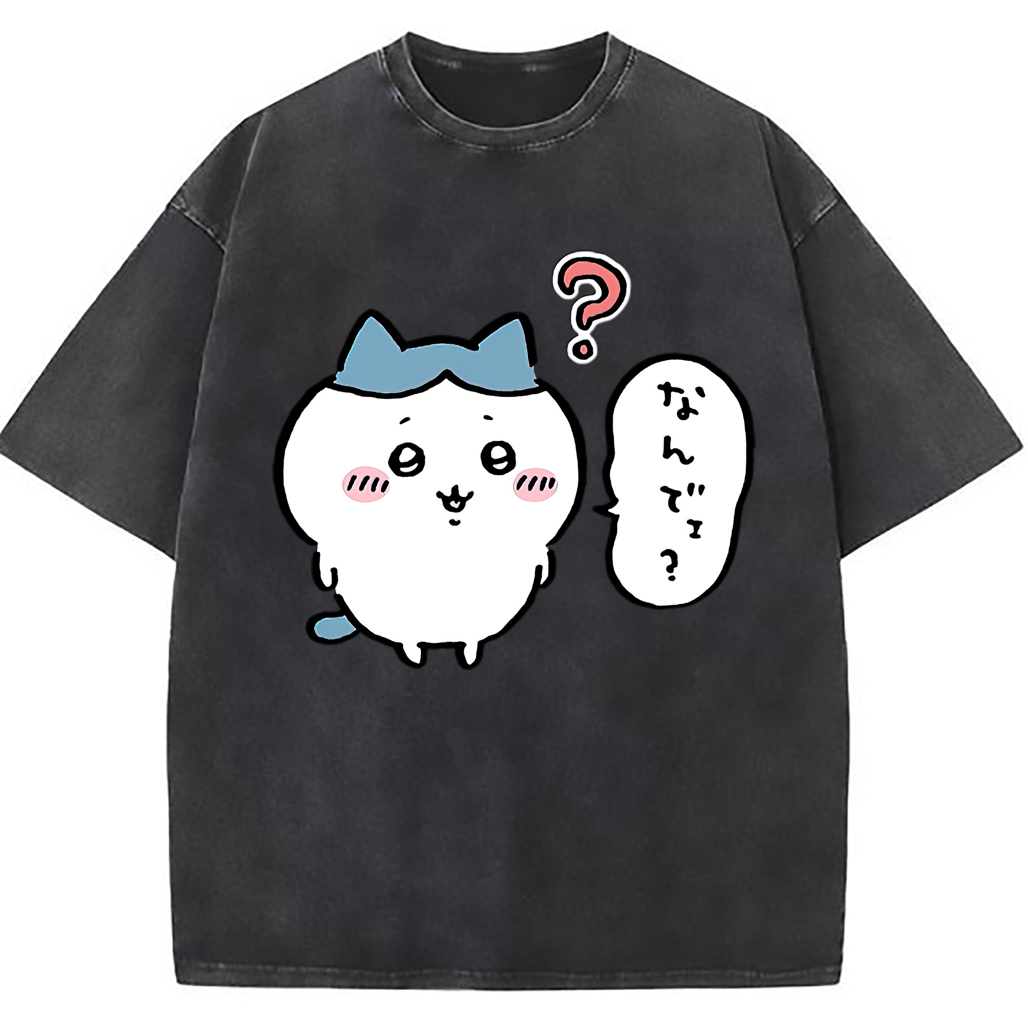 （画像用） ちいかわ ハチワレ Chii-kawa hachiware 綿100% ヴィンテージ風 半袖Tシャツ（フロントプリント）