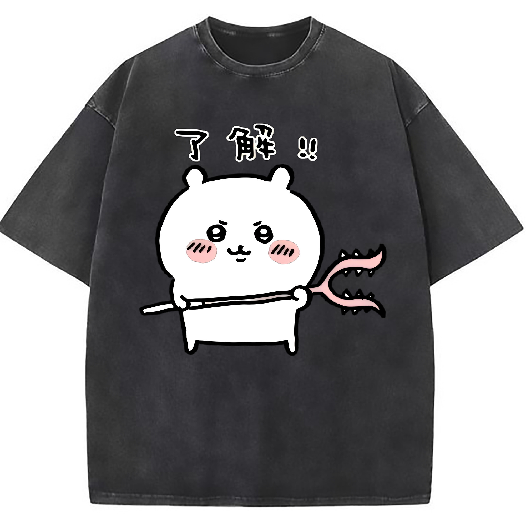 （画像用） ちいかわ ちいかわ Chii-kawa chiikawa 綿100% ヴィンテージ風 半袖Tシャツ（フロントプリント）