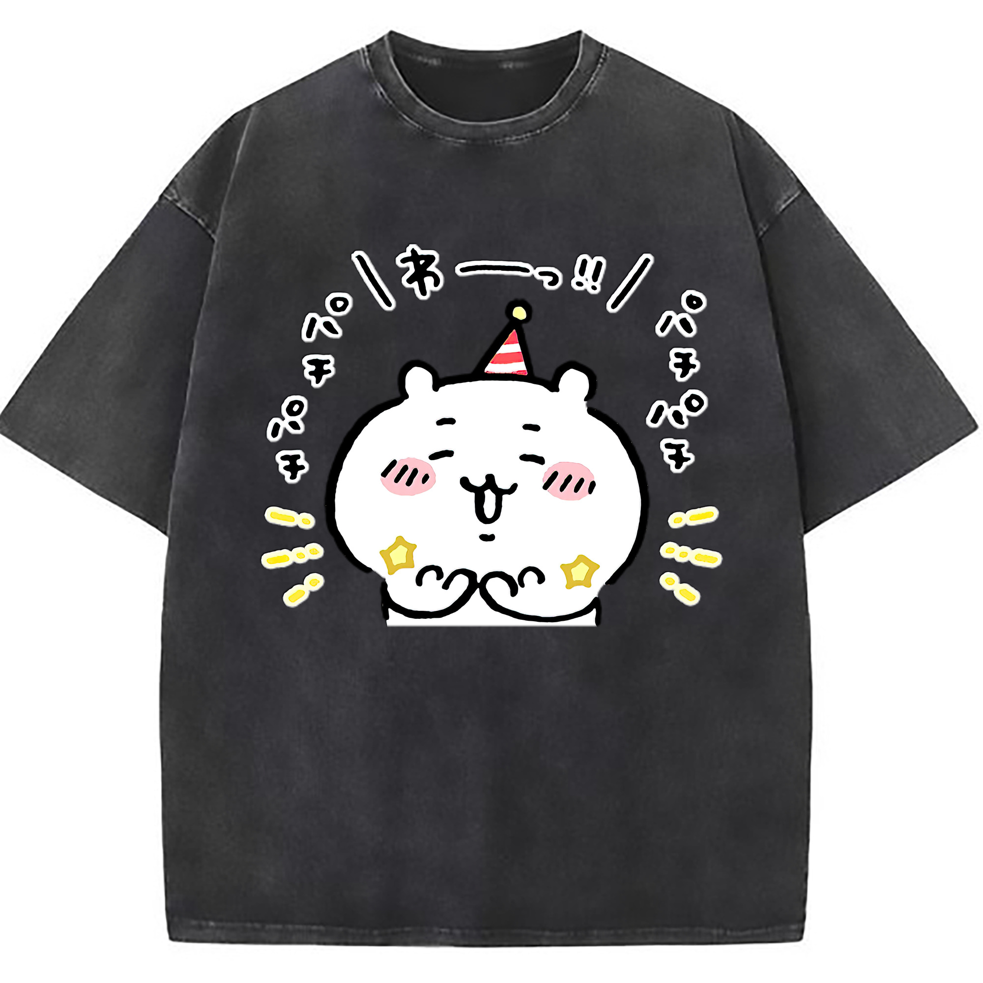 （画像用） ちいかわ ちいかわ Chii-kawa chiikawa 綿100% ヴィンテージ風 半袖Tシャツ（フロントプリント）