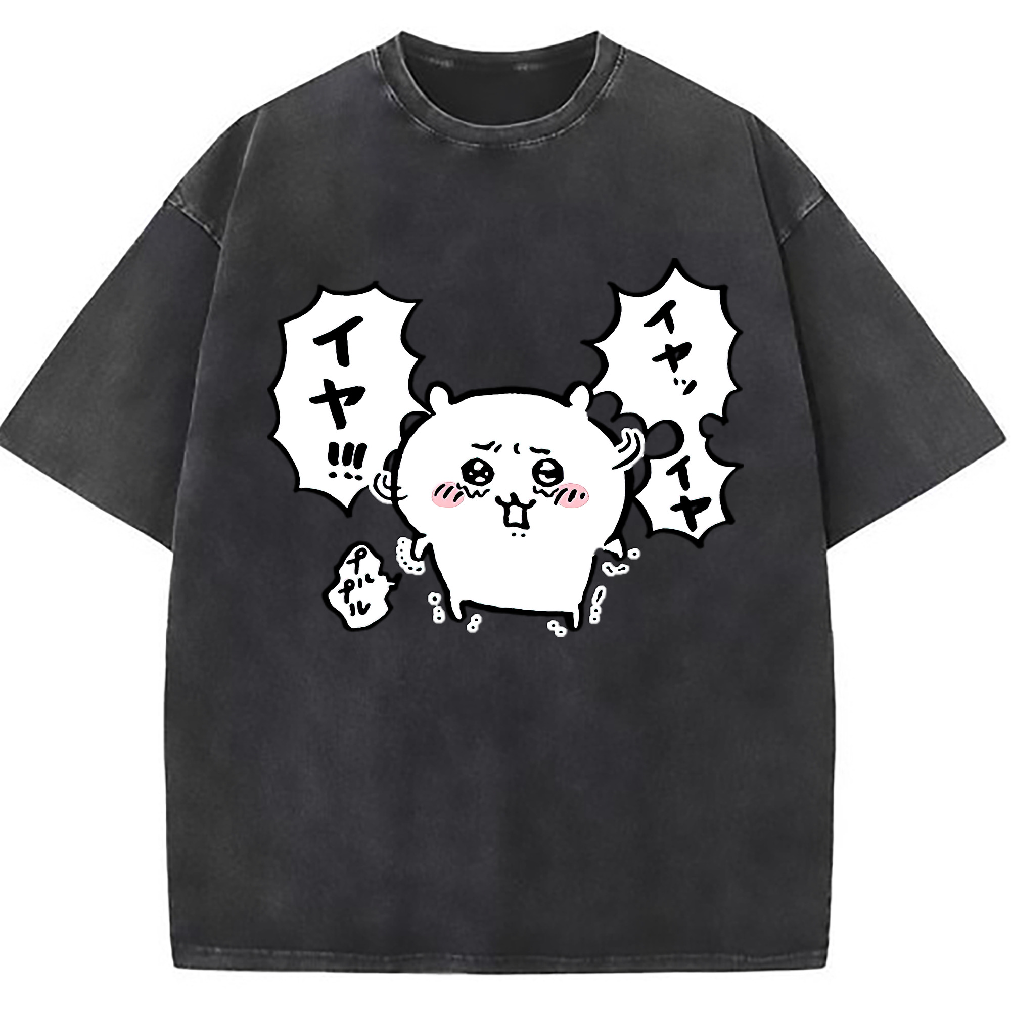 （画像用） ちいかわ ちいかわ Chii-kawa chiikawa 綿100% ヴィンテージ風 半袖Tシャツ（フロントプリント）