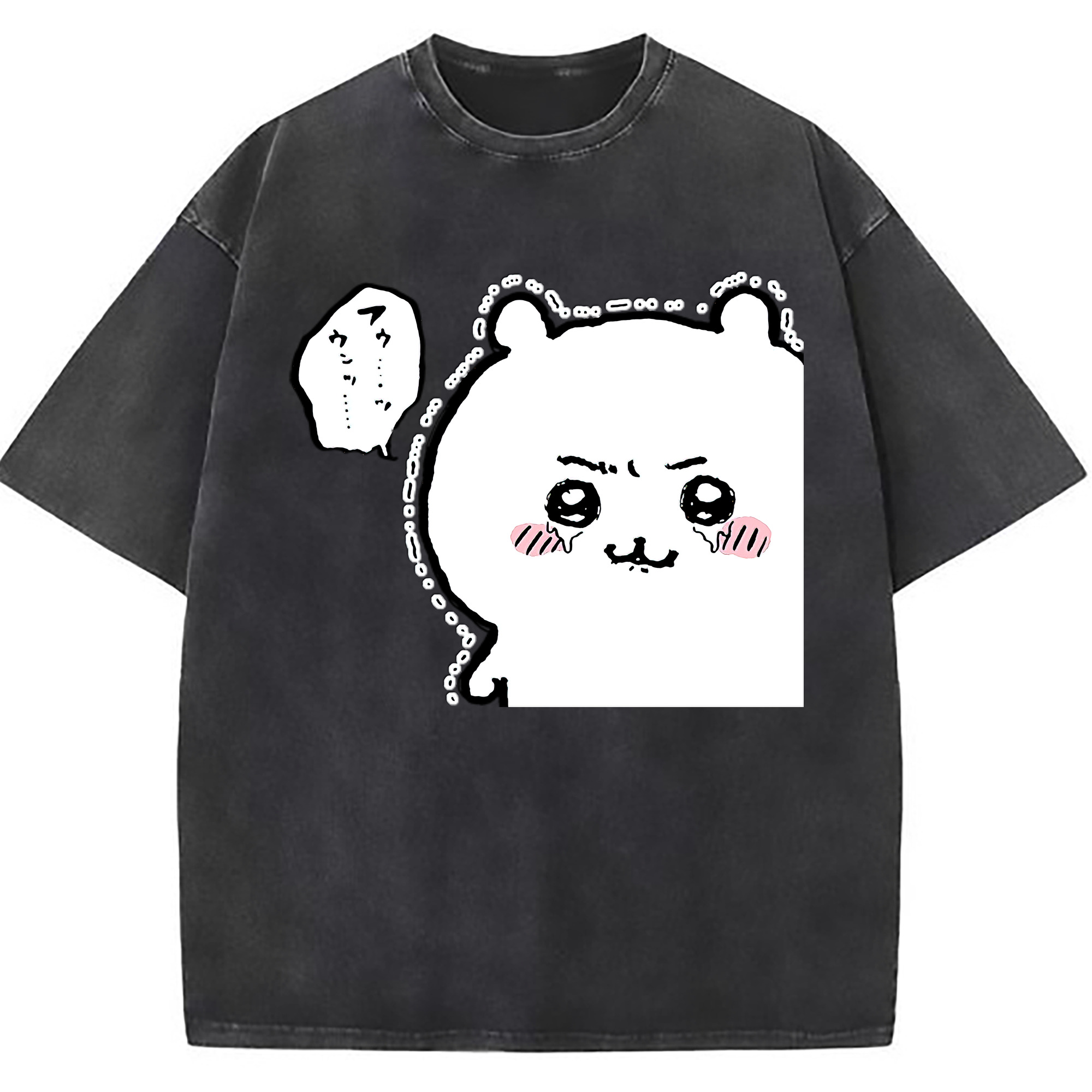 （画像用） ちいかわ ちいかわ Chii-kawa chiikawa 綿100% ヴィンテージ風 半袖Tシャツ（フロントプリント）