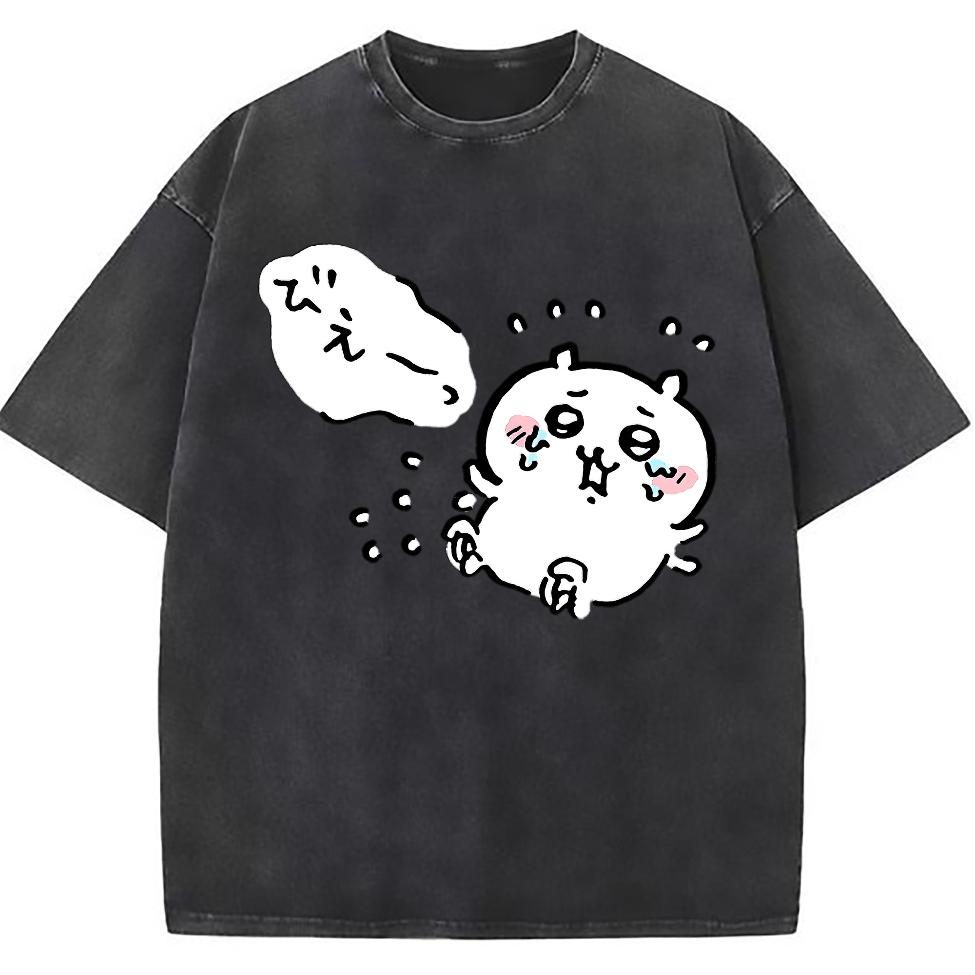 （画像用） ちいかわ ちいかわ Chii-kawa chiikawa 綿100% ヴィンテージ風 半袖Tシャツ（フロントプリント）