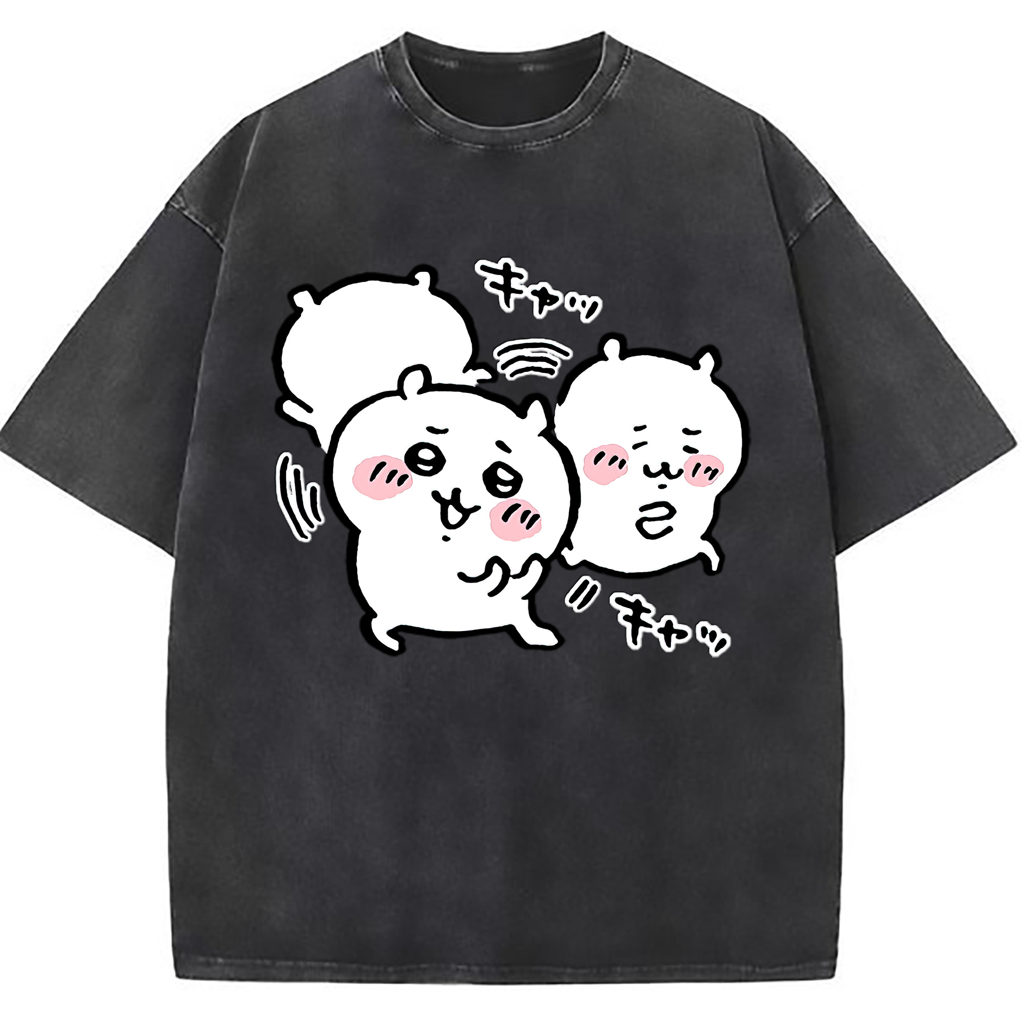 （画像用） ちいかわ ちいかわ Chii-kawa chiikawa 綿100% ヴィンテージ風 半袖Tシャツ（フロントプリント）