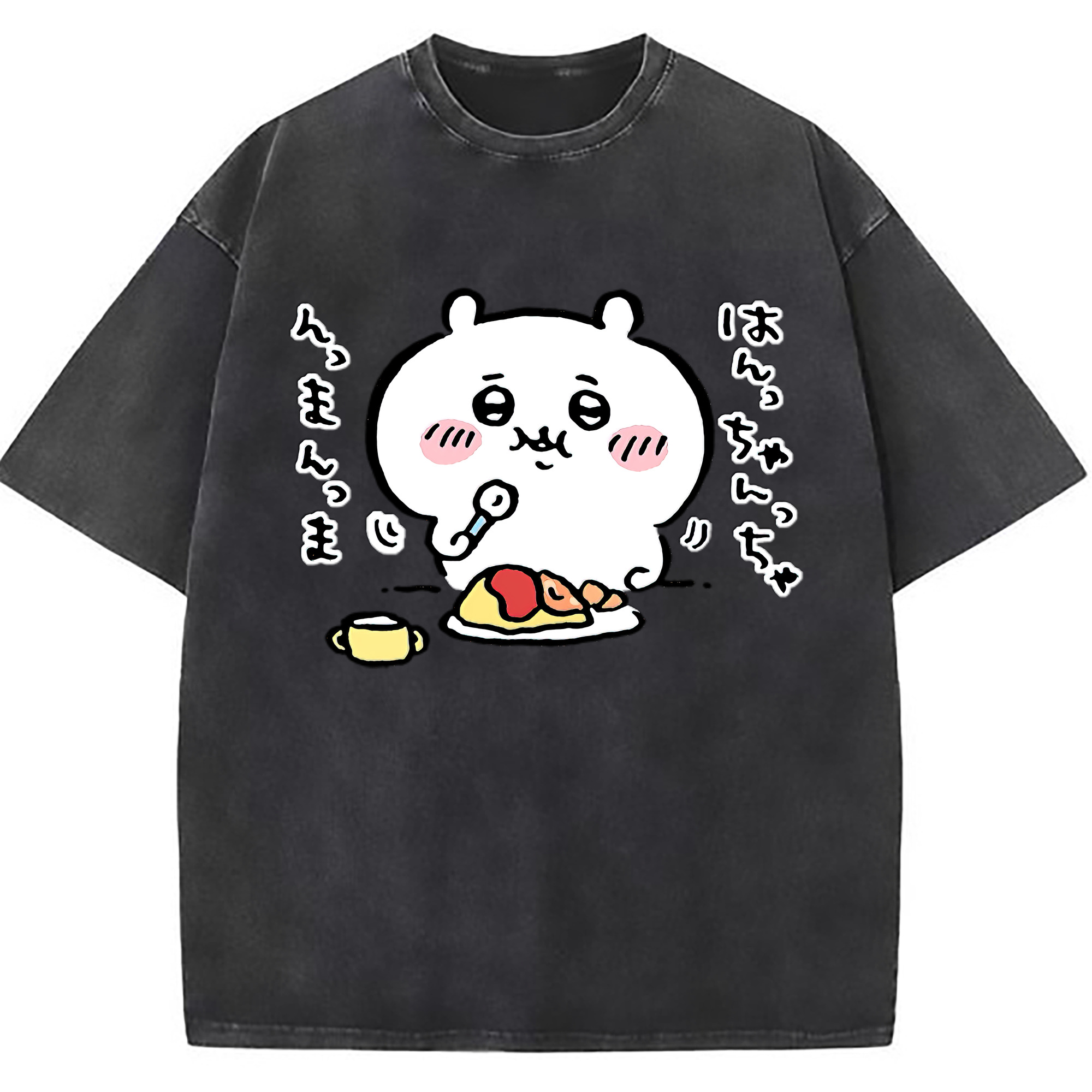 （画像用） ちいかわ ちいかわ Chii-kawa chiikawa 綿100% ヴィンテージ風 半袖Tシャツ（フロントプリント）