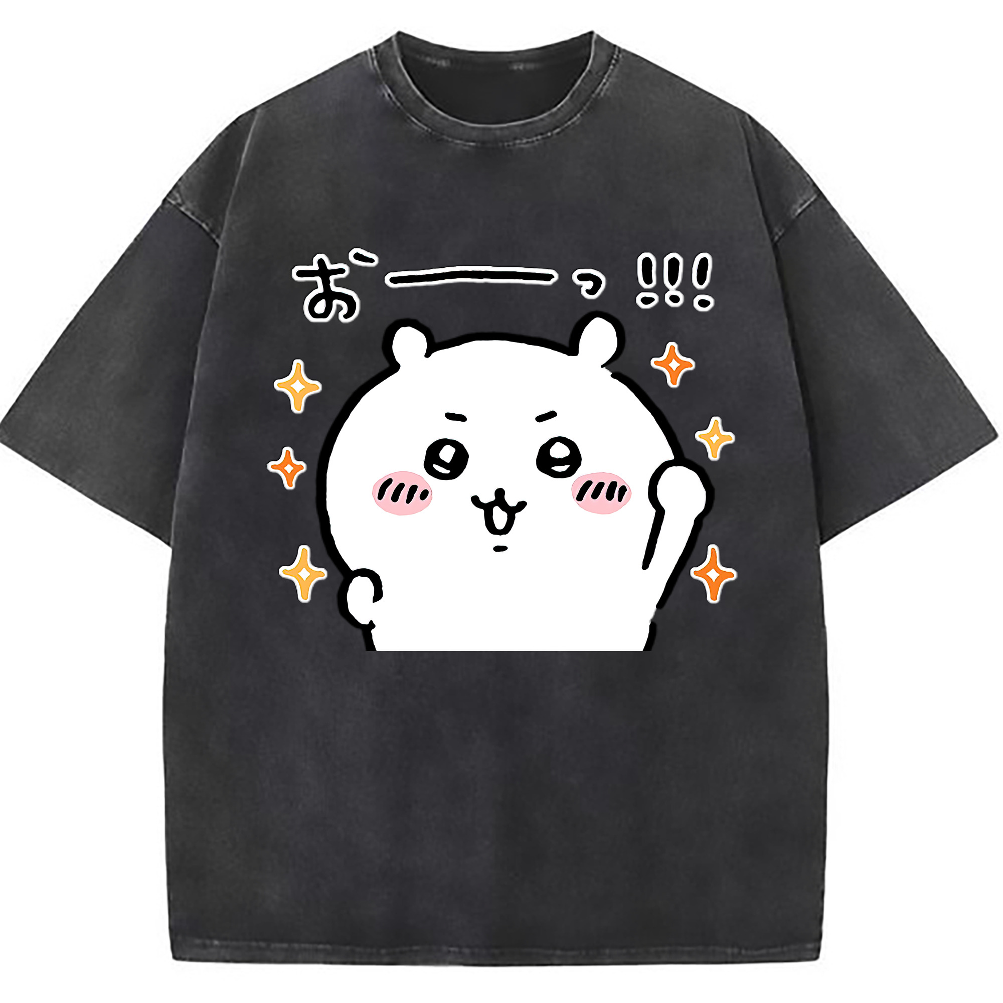 （画像用） ちいかわ ちいかわ Chii-kawa chiikawa 綿100% ヴィンテージ風 半袖Tシャツ（フロントプリント）